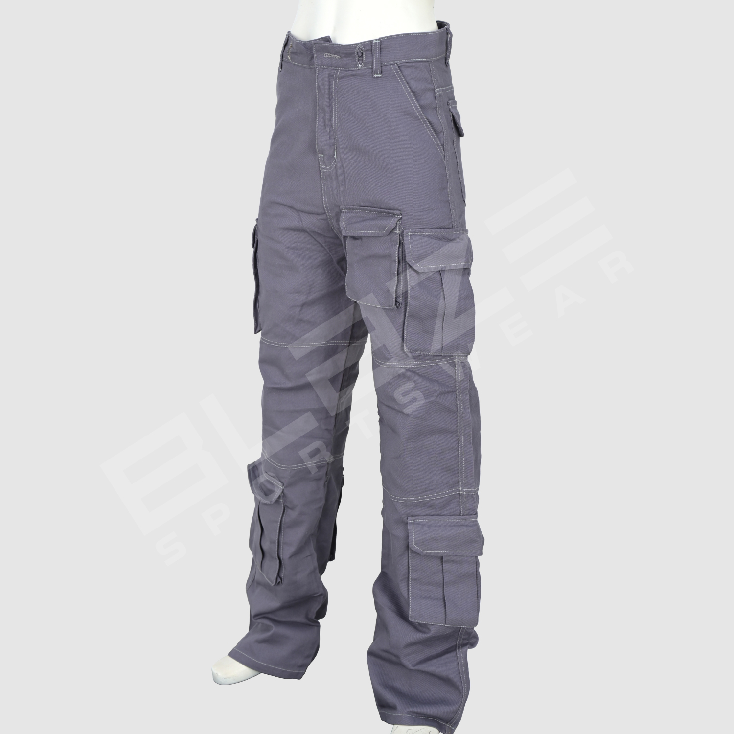 Customized Men's Jeans Streetwear Hip Hop Casual Wide Leg Jeans Stone Washed Loose Straight Baggy  - view 5