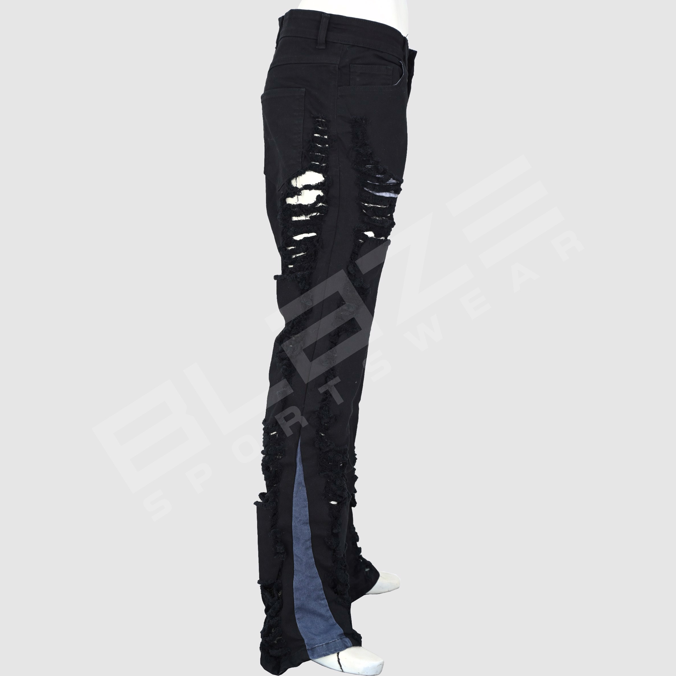 OEM Unisex Jeans Streetwear Hip Hop Casual Wide Leg Jeans Stone Washed Loose Straight Baggy  - view 5