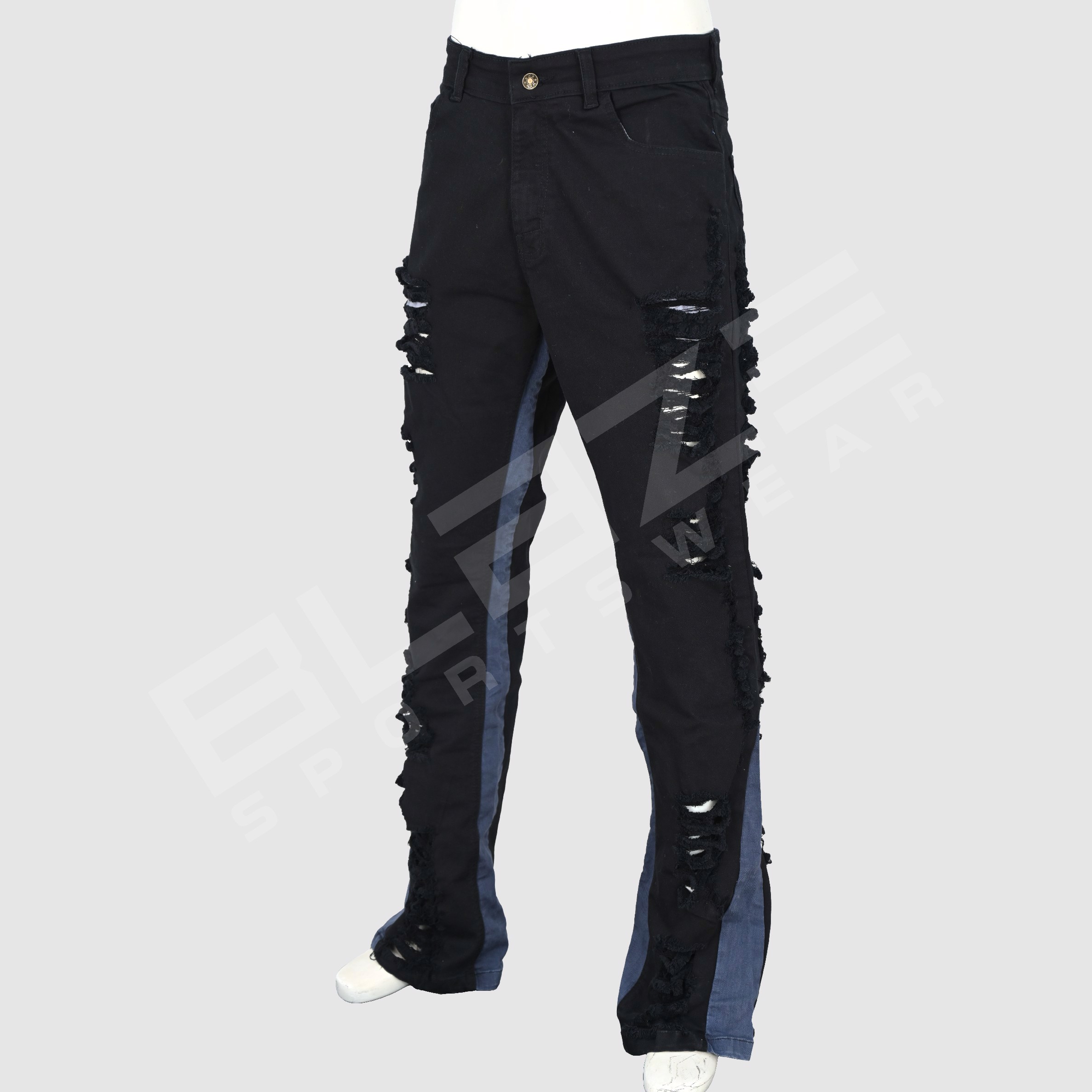OEM Unisex Jeans Streetwear Hip Hop Casual Wide Leg Jeans Stone Washed Loose Straight Baggy  - view 9