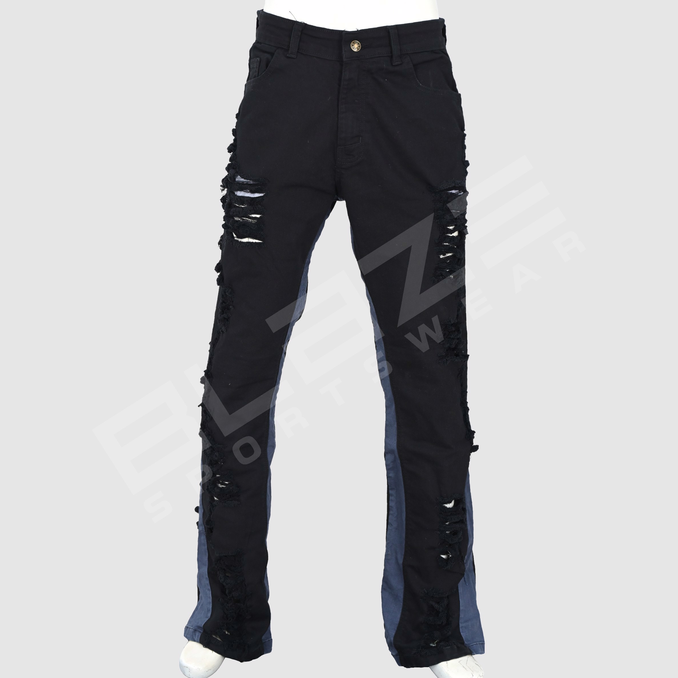 OEM Unisex Jeans Streetwear Hip Hop Casual Wide Leg Jeans Stone Washed Loose Straight Baggy  - view 10