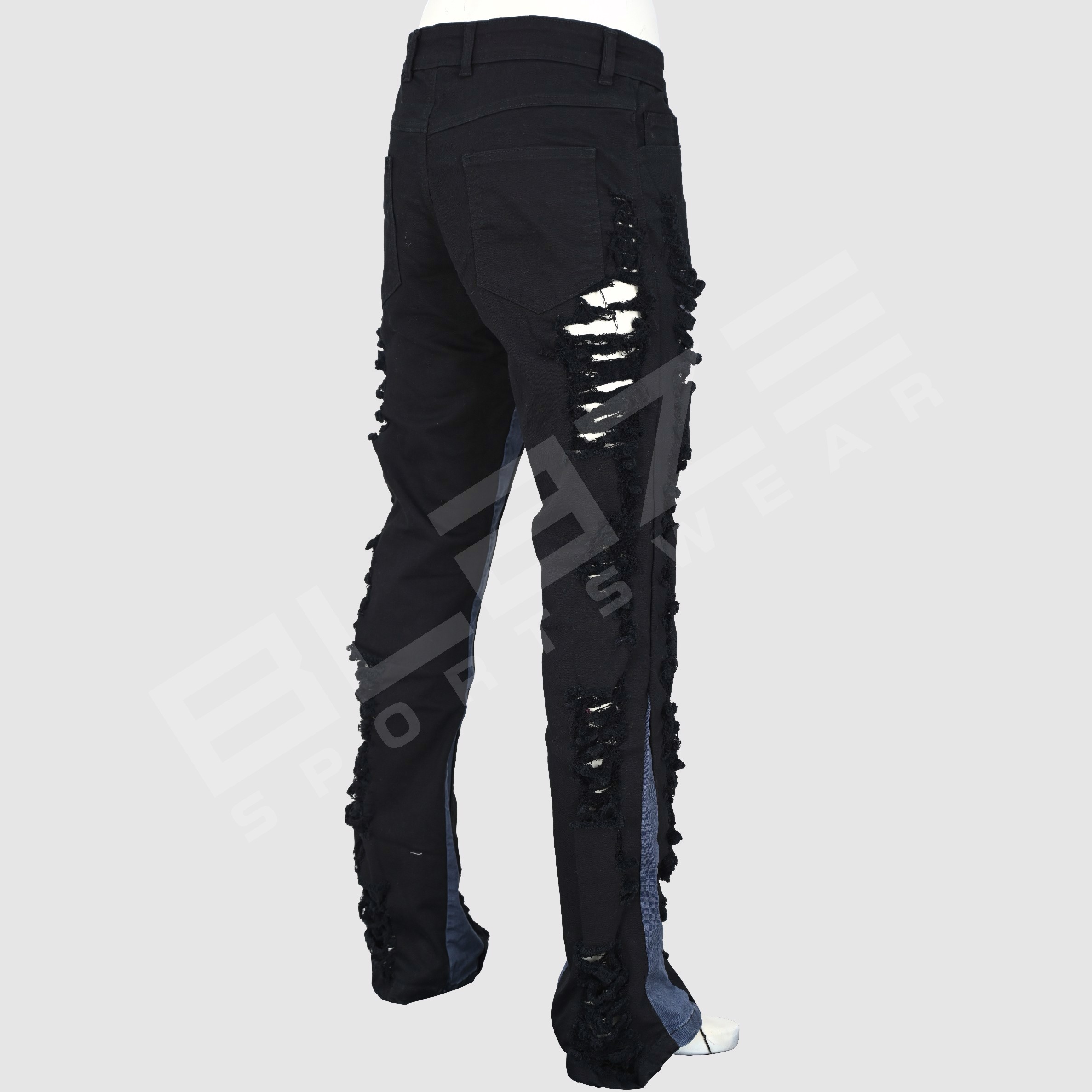 OEM Unisex Jeans Streetwear Hip Hop Casual Wide Leg Jeans Stone Washed Loose Straight Baggy  - view 11