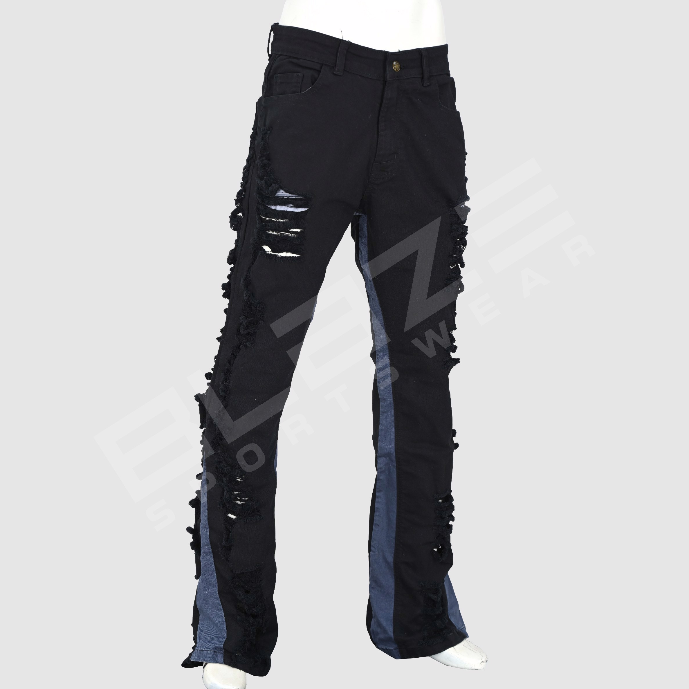 OEM Unisex Jeans Streetwear Hip Hop Casual Wide Leg Jeans Stone Washed Loose Straight Baggy  - view 12