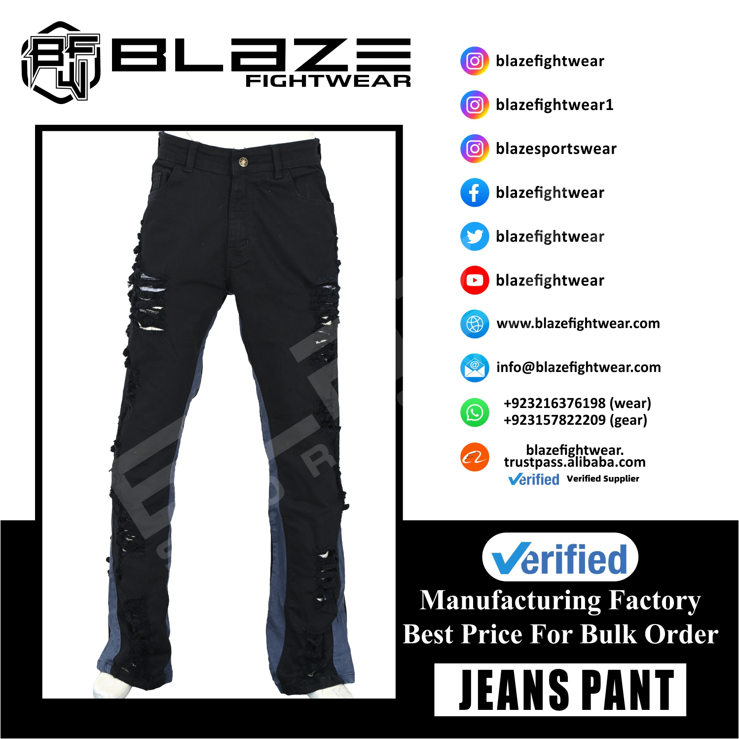 OEM Unisex Jeans Streetwear Hip Hop Casual Wide Leg Jeans Stone Washed Loose Straight Baggy  - view 18