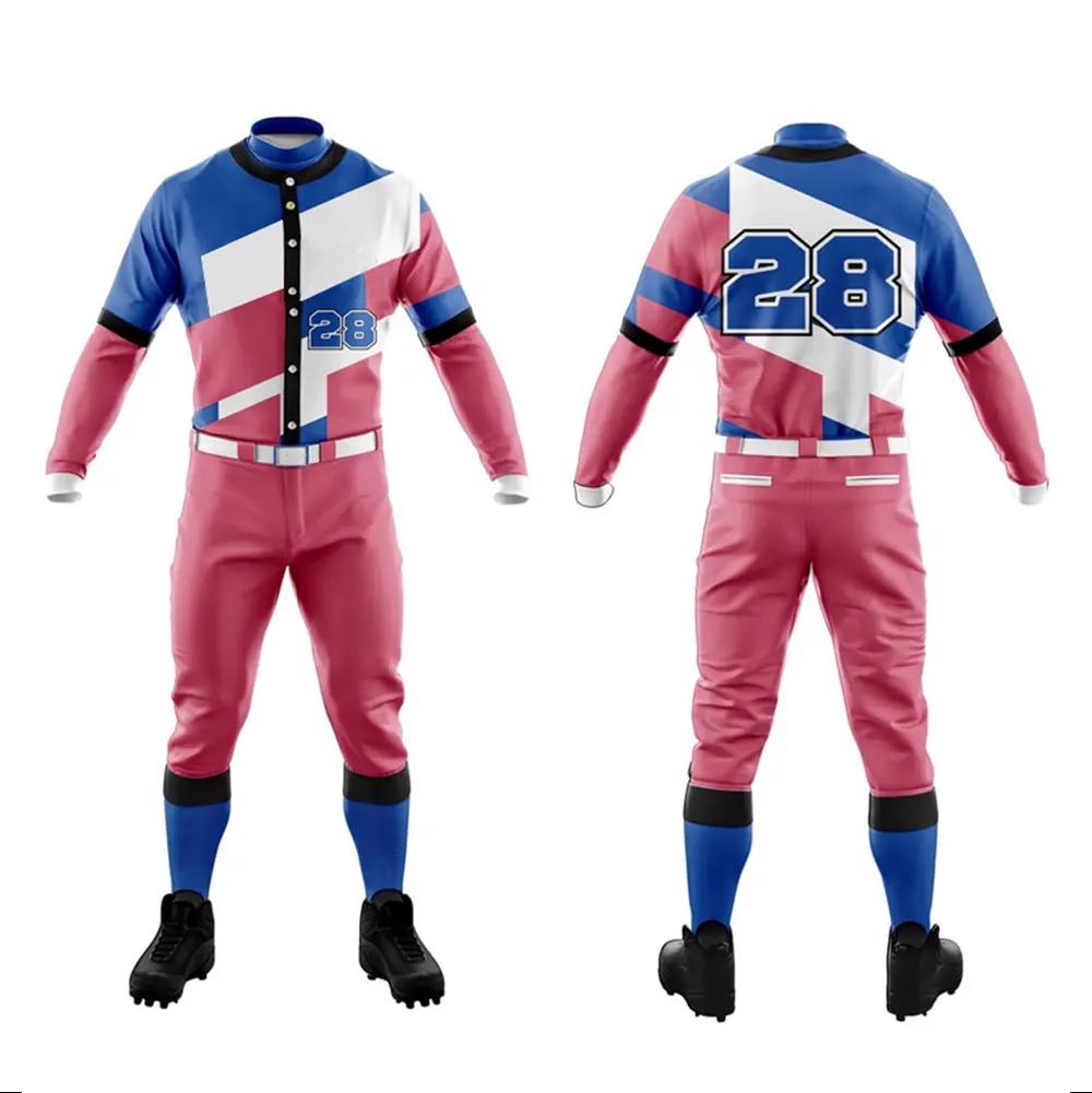  Breathable Full Sublimation Custom Quick Dry Blank Baseball Uniforms - view 3