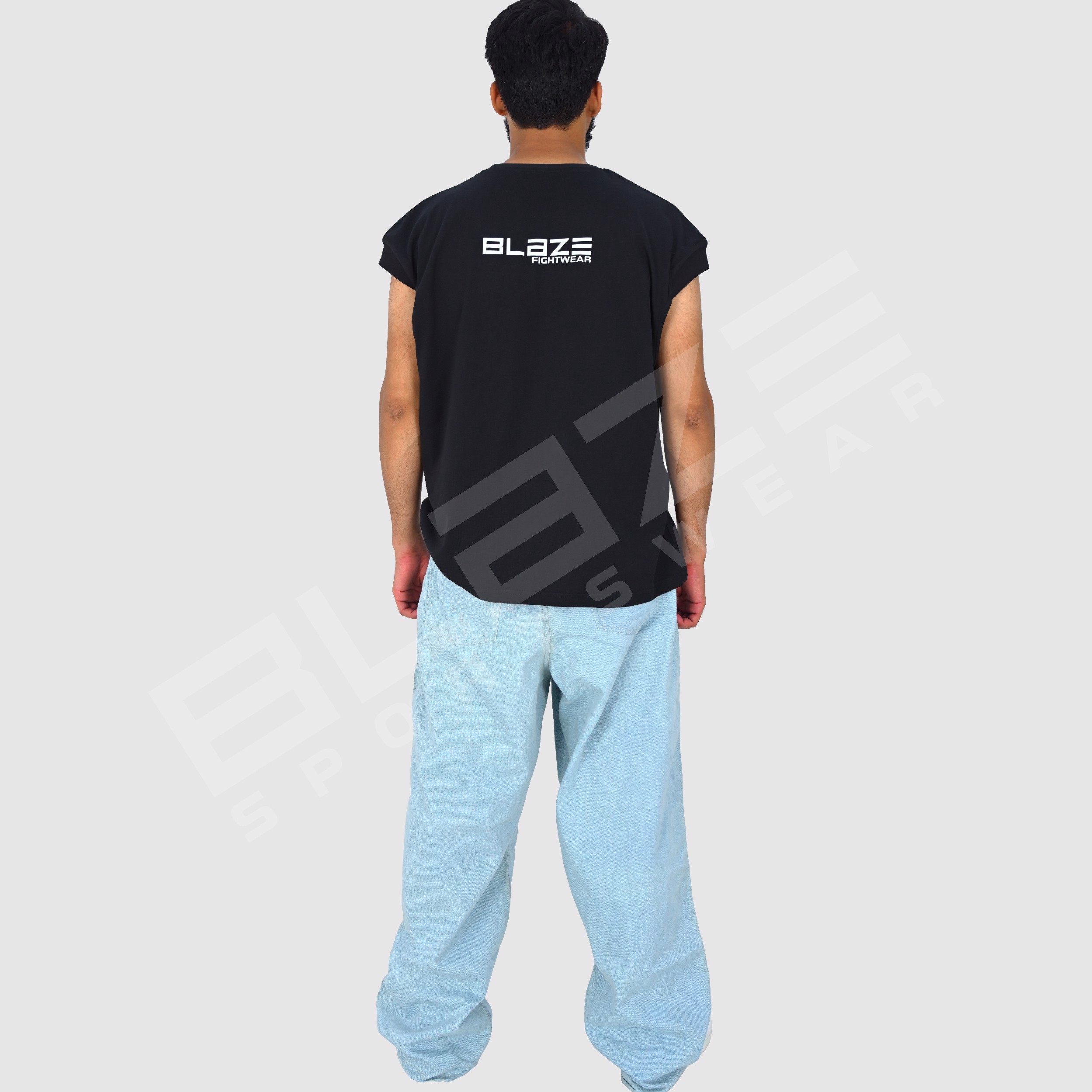 Customized Men'S Jeans Streetwear Hip Hop Casual Wide Leg Jeans Stone Washed Loose Straight Baggy  - view 8