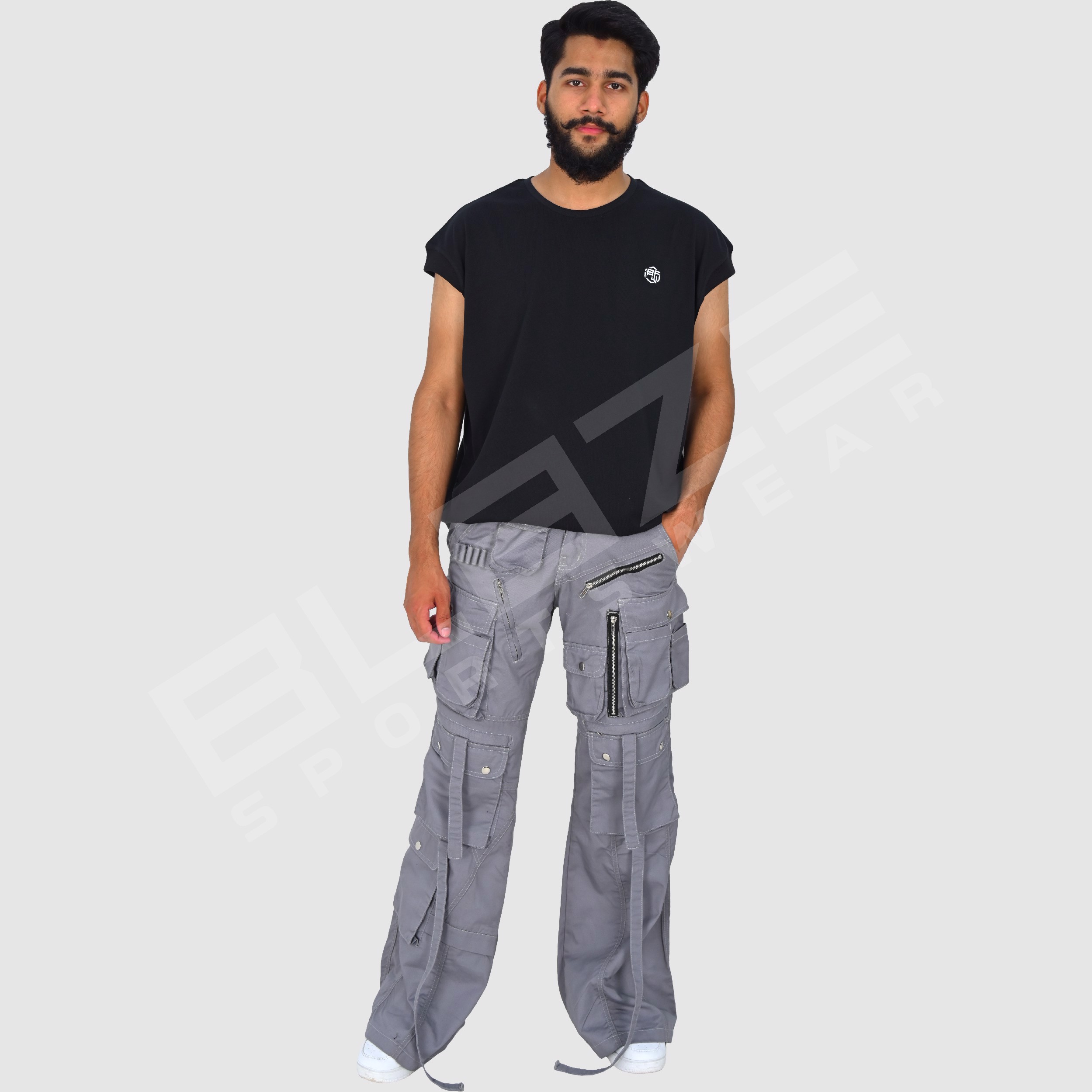 OEM Unisex Jeans Streetwear Hip Hop Casual Wide Leg Jeans Stone Washed Loose Straight Baggy  - view 4