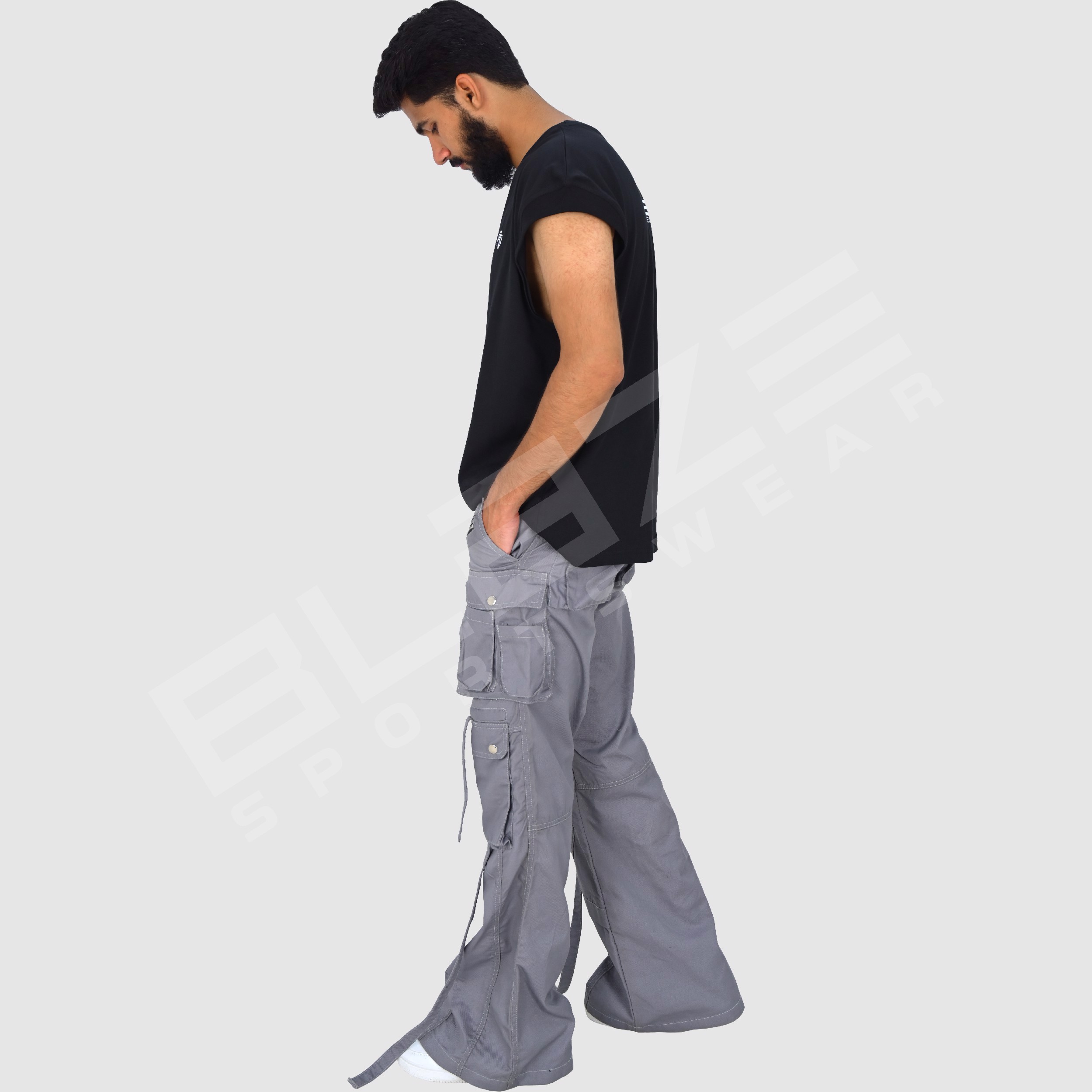 OEM Unisex Jeans Streetwear Hip Hop Casual Wide Leg Jeans Stone Washed Loose Straight Baggy  - view 7
