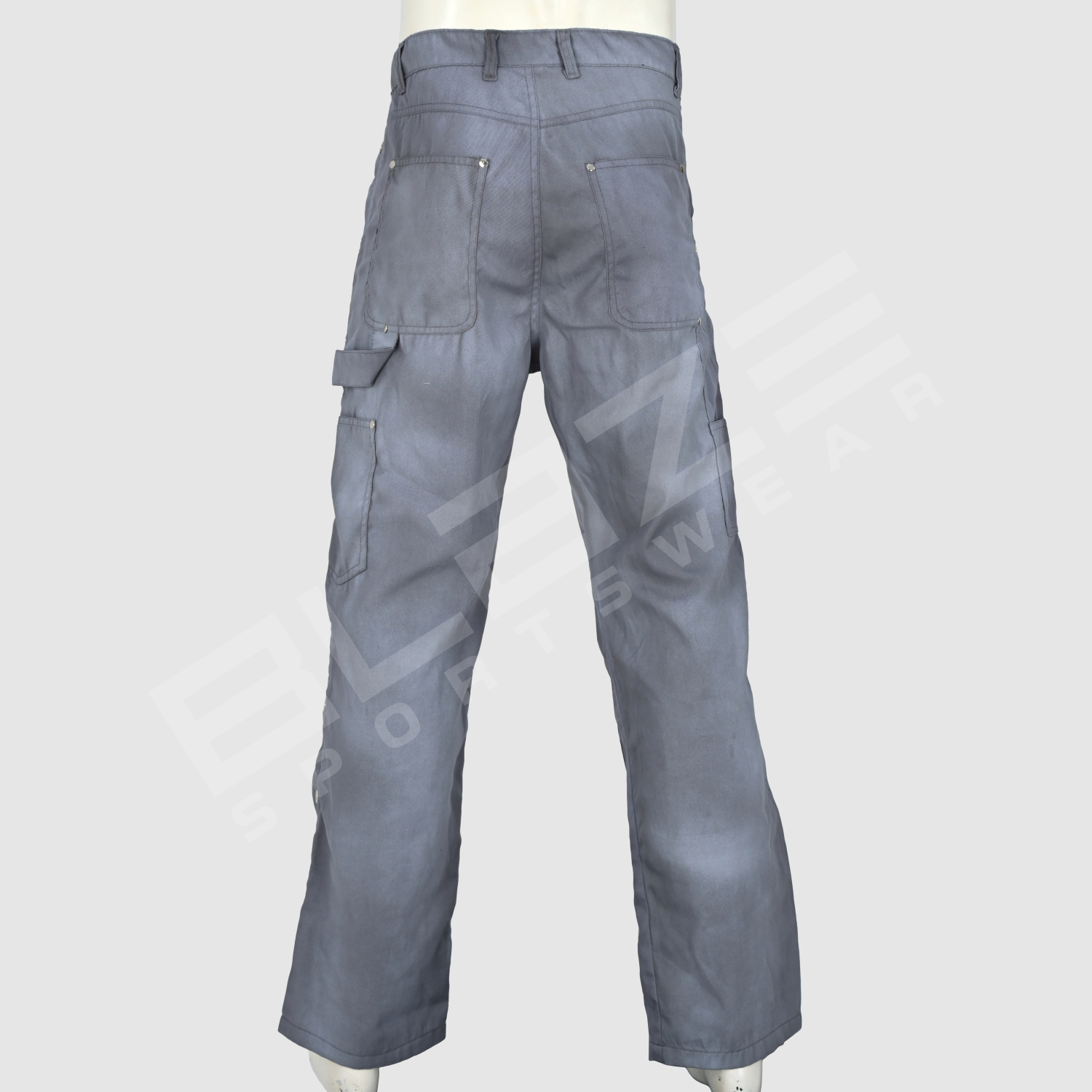 Custom high quality distressed wide leg mens jeans streetwear clothes denim pants custom cargo baggy - view 8