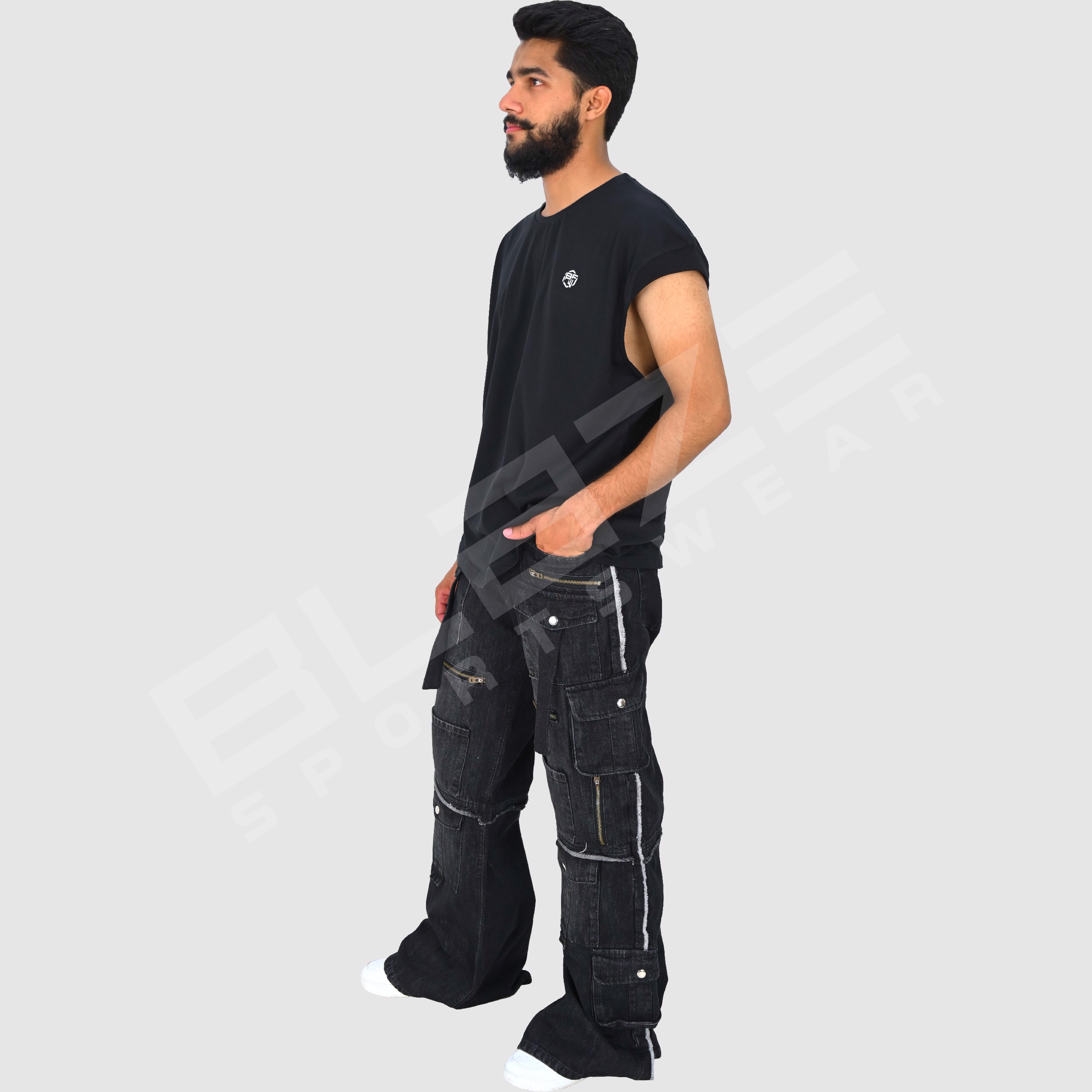 Custom plus size men's jeans pants for women cargo baggy jean pants argo pants jeans cargo mujer