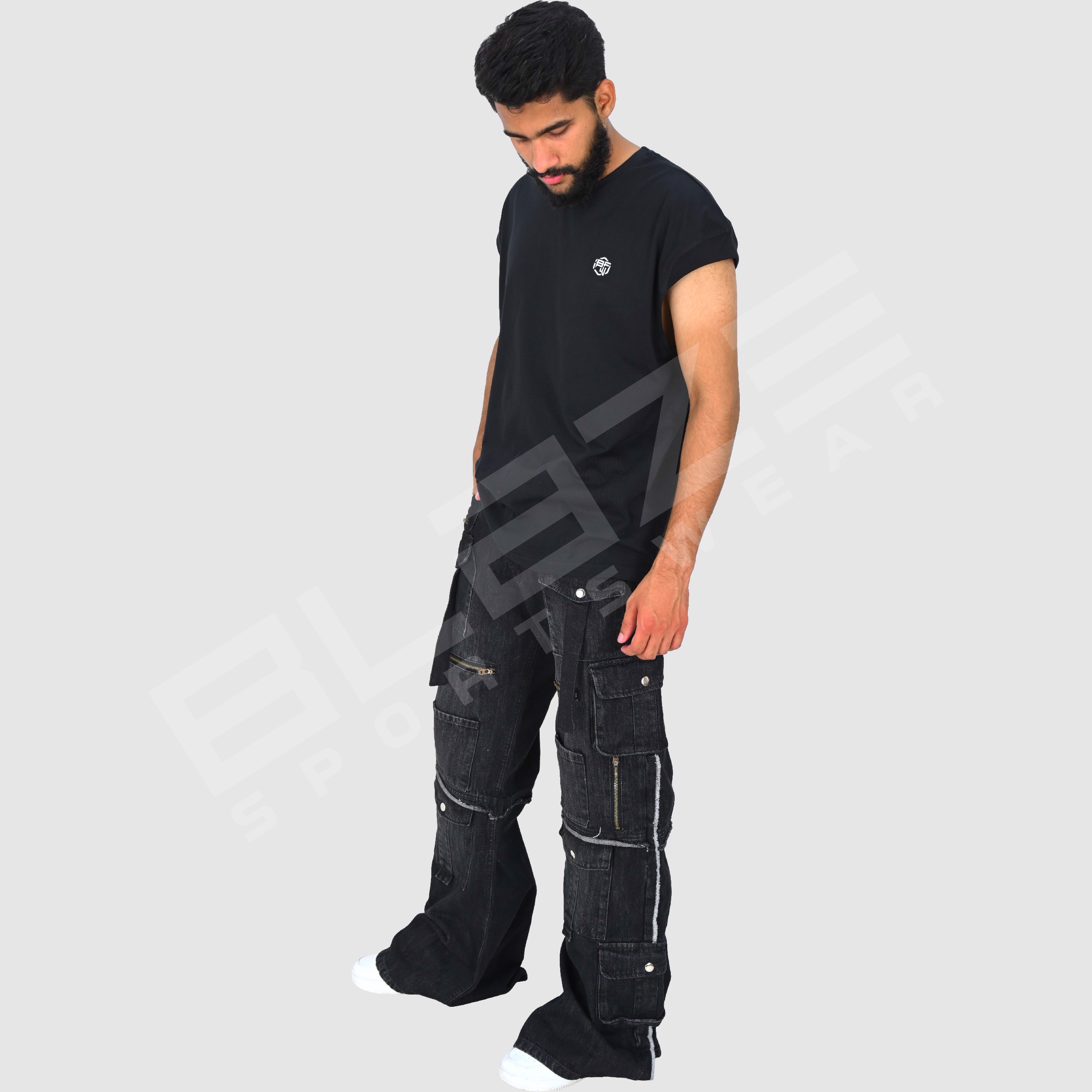 Custom plus size men's jeans pants for women cargo baggy jean pants argo pants jeans cargo mujer - view 3