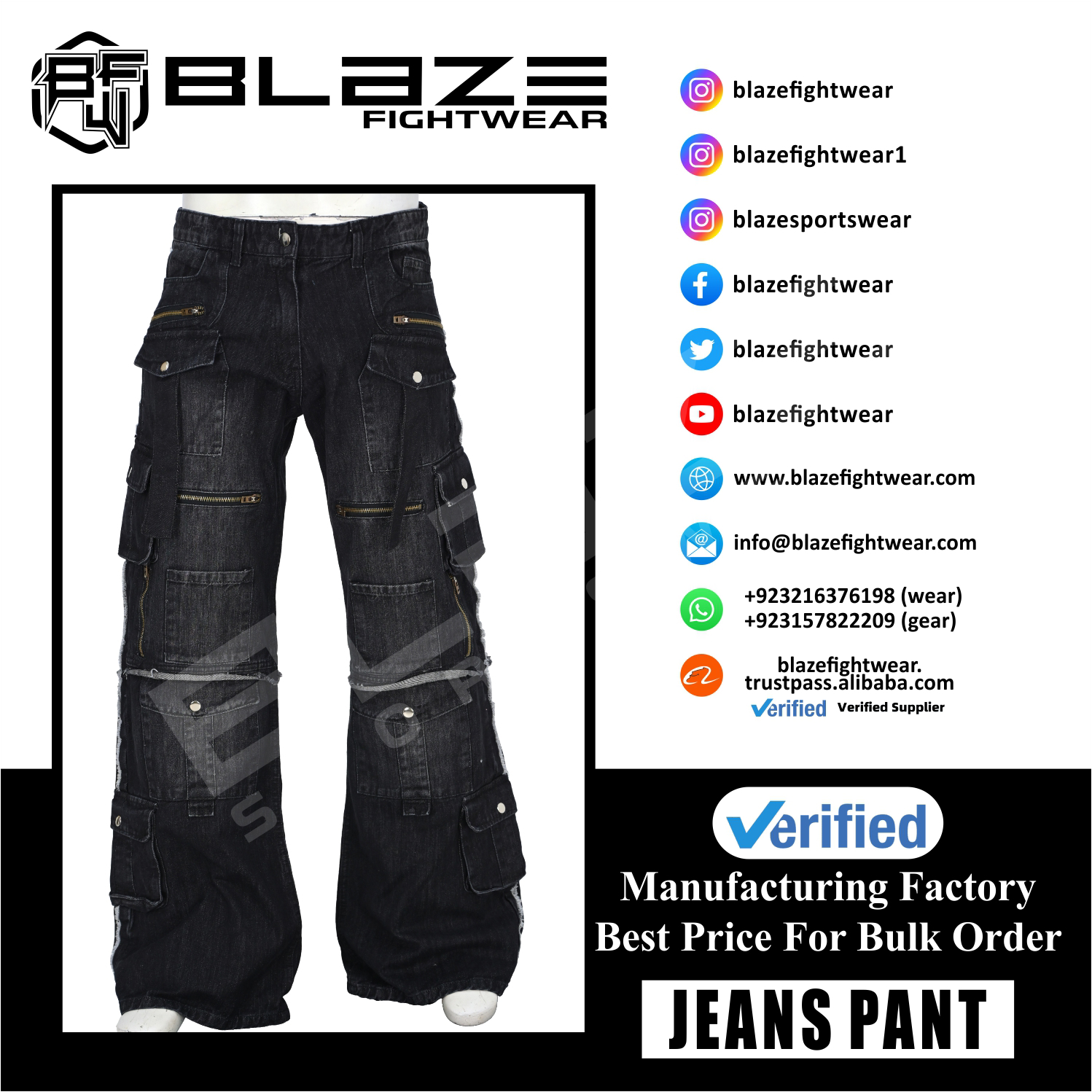 Custom plus size men's jeans pants for women cargo baggy jean pants argo pants jeans cargo mujer - view 9