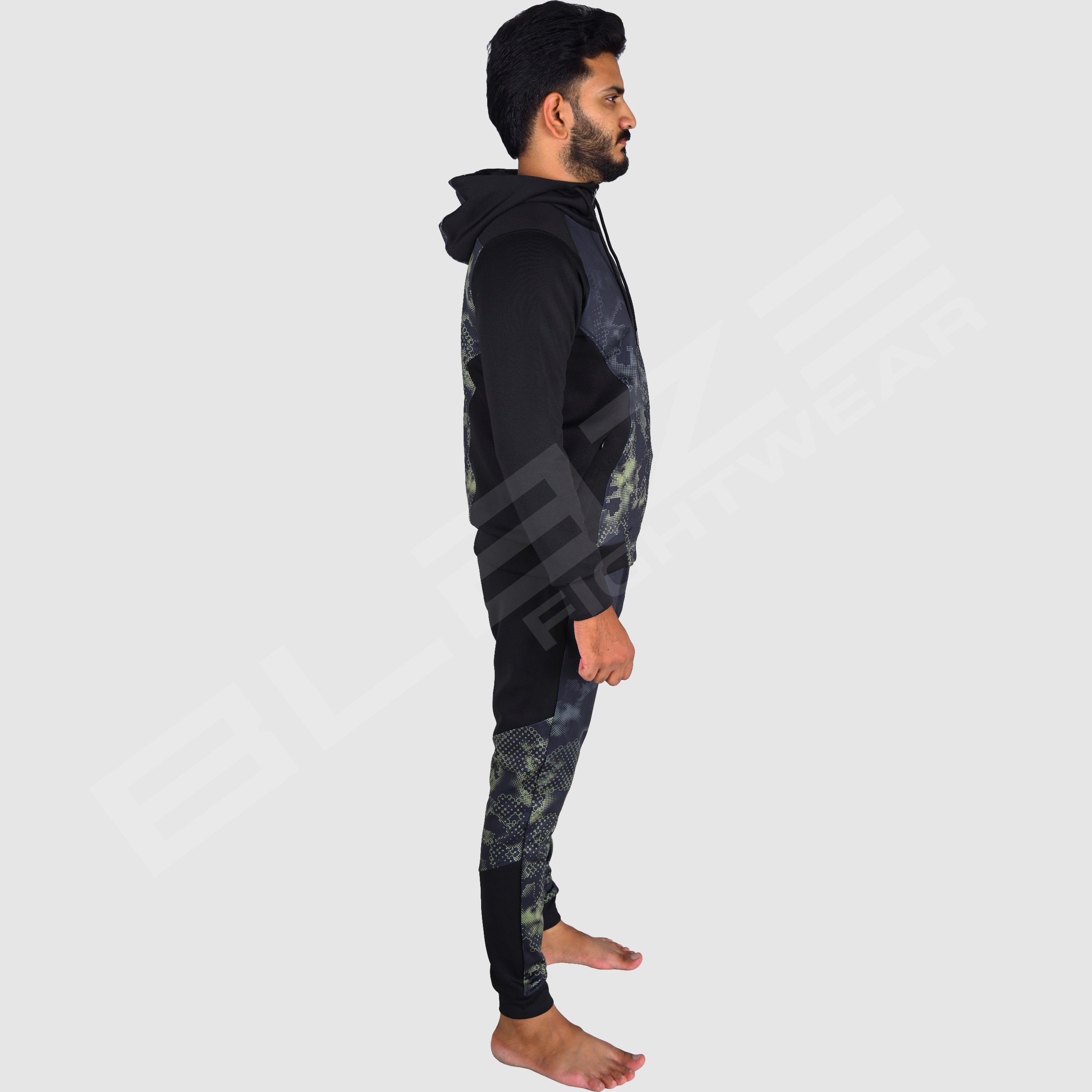 Custom Design Men's Tracksuit  Fashion Slim Fit Design with custom Panel on Sleeve  Print OEM 