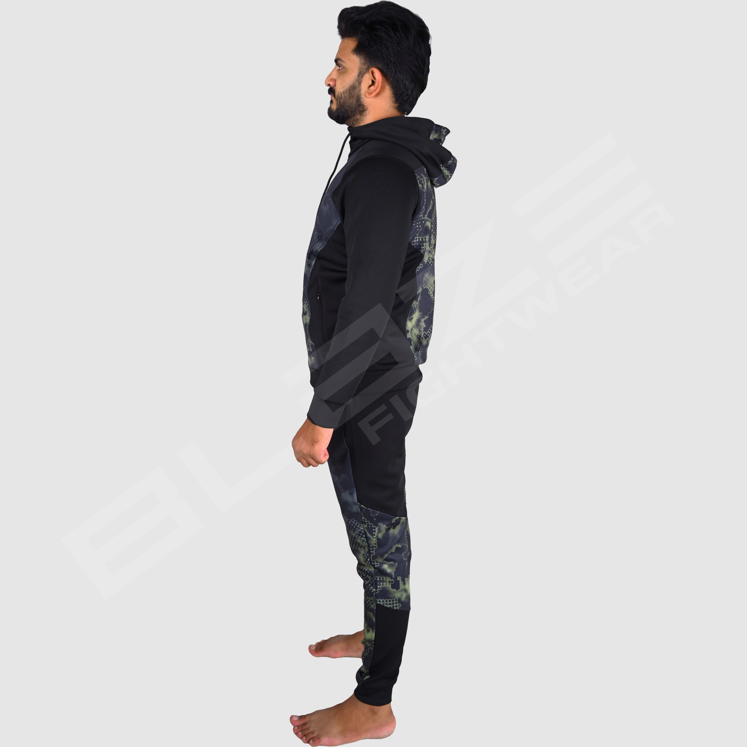 Custom Design Men's Tracksuit  Fashion Slim Fit Design with custom Panel on Sleeve  Print OEM  - view 2