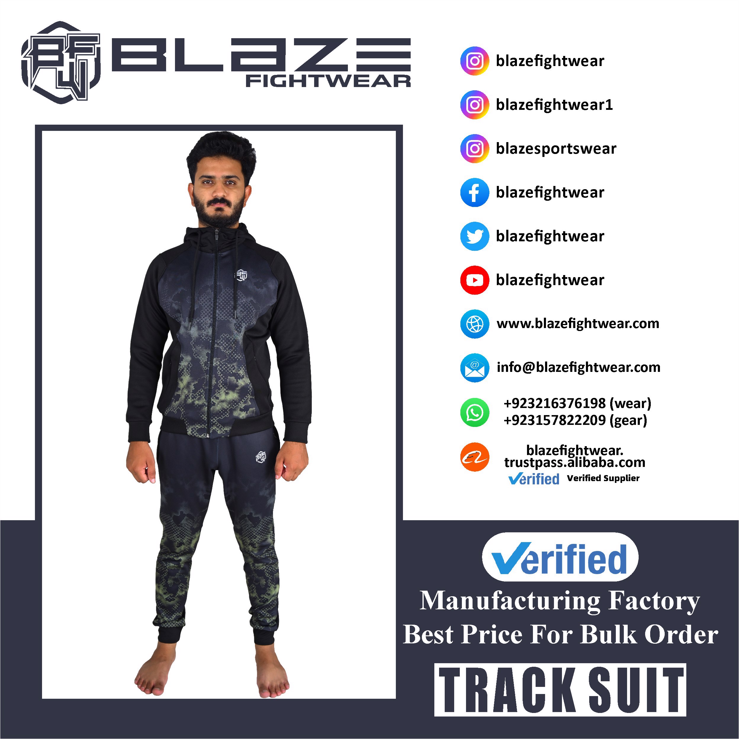 Custom Design Men's Tracksuit  Fashion Slim Fit Design with custom Panel on Sleeve  Print OEM  - view 5