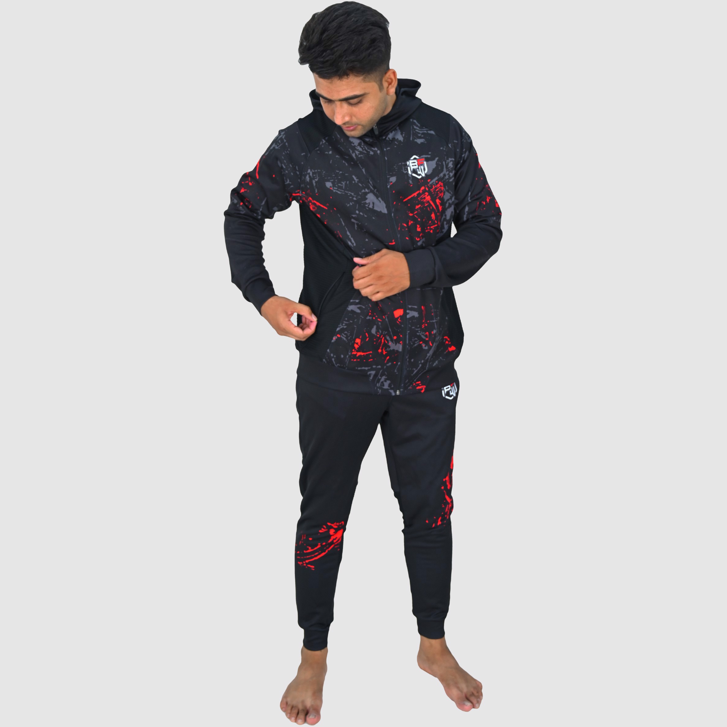 Custom Design Men's Tracksuit  Fashion Slim Fit Design with custom Panel on Sleeve  Print OEM  - view 6