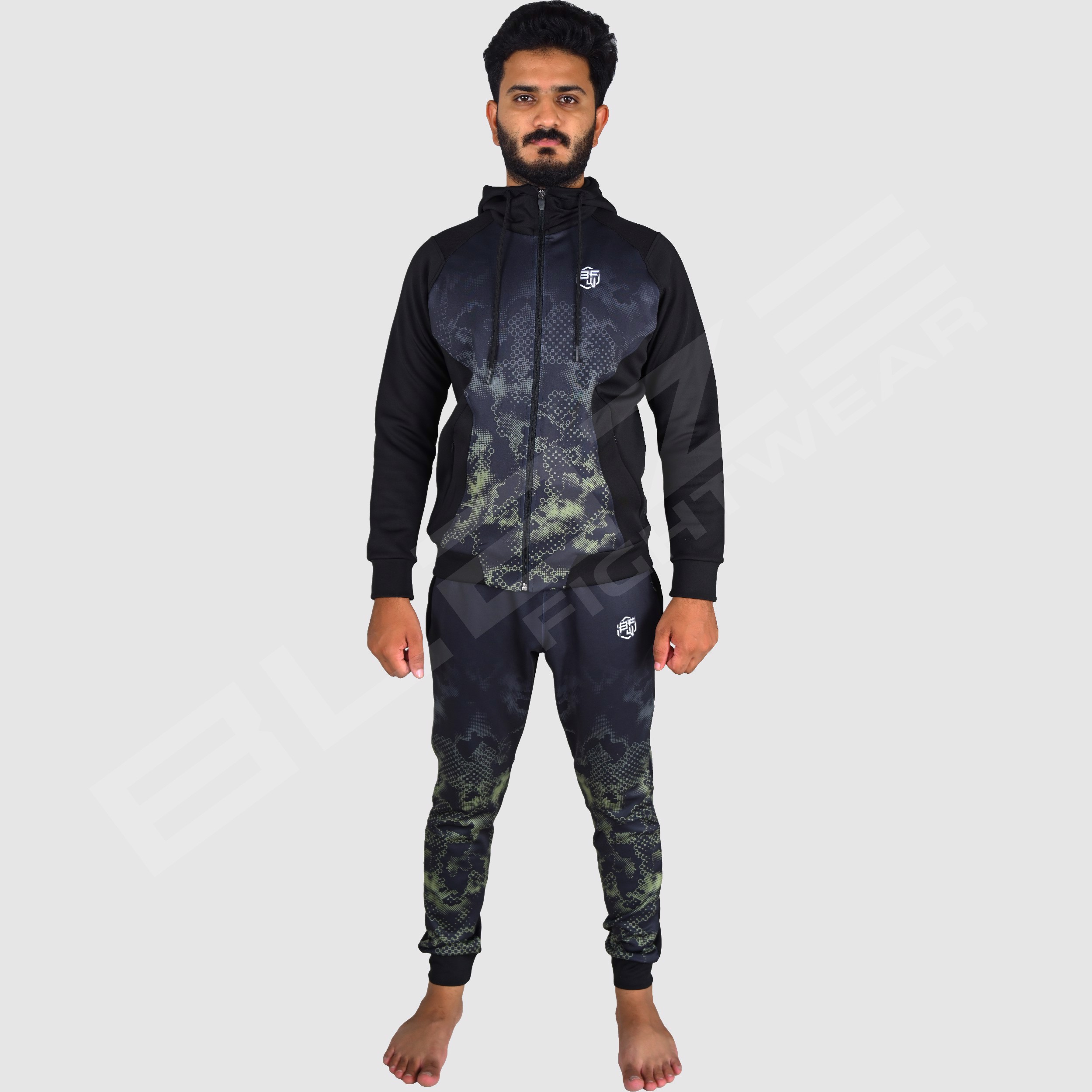 Custom Design Men's Tracksuit  Fashion Slim Fit Design with custom Panel on Sleeve  Print OEM  - view 8