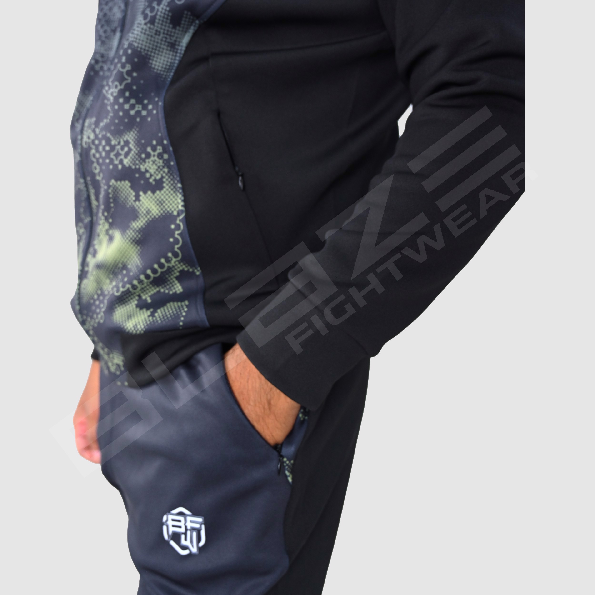 Custom Design Men's Tracksuit  Fashion Slim Fit Design with custom Panel on Sleeve  Print OEM  - view 13