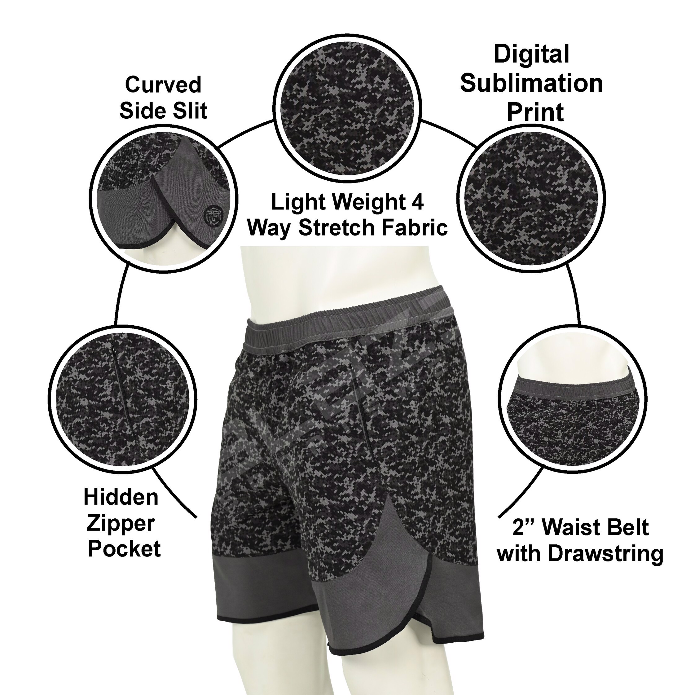 Custom Men's Gym Shorts New Compression Sportswear for Running Fitness Workout Polyester Spandex  - view 7