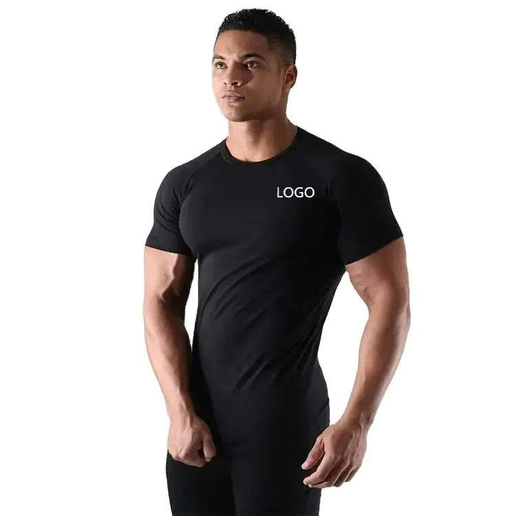 Men Breathable Workout Blank Muscle Fitness Gym T-shirts