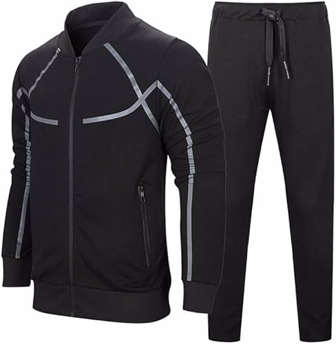 Men's Casual Tracksuit Set Long Sleeve Full-Zip Running Jogging Athletic Sweat Suits - view 10