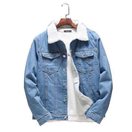  High Quality Denim Jacket With White Fur On Collar And Back Available in Affordable Prices   - view 2