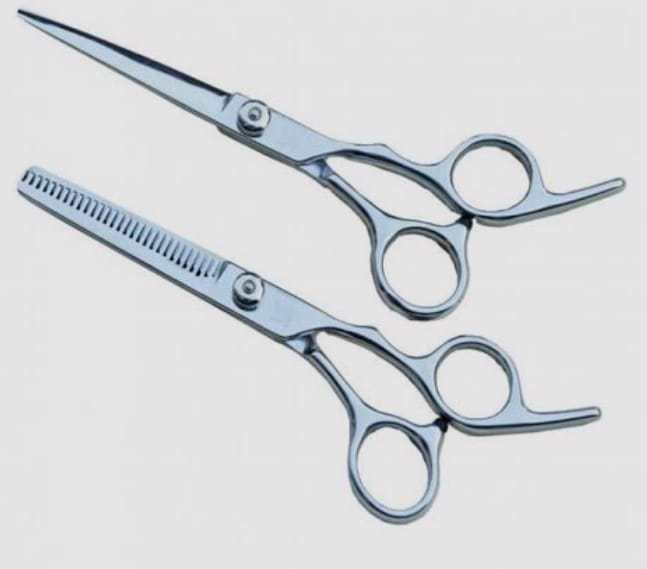 BEAUTY INSTRUMENT BARBAR SCISSOR & THINNING SCISSOR PAIR PURE  STAINLESS STEEL - view 2