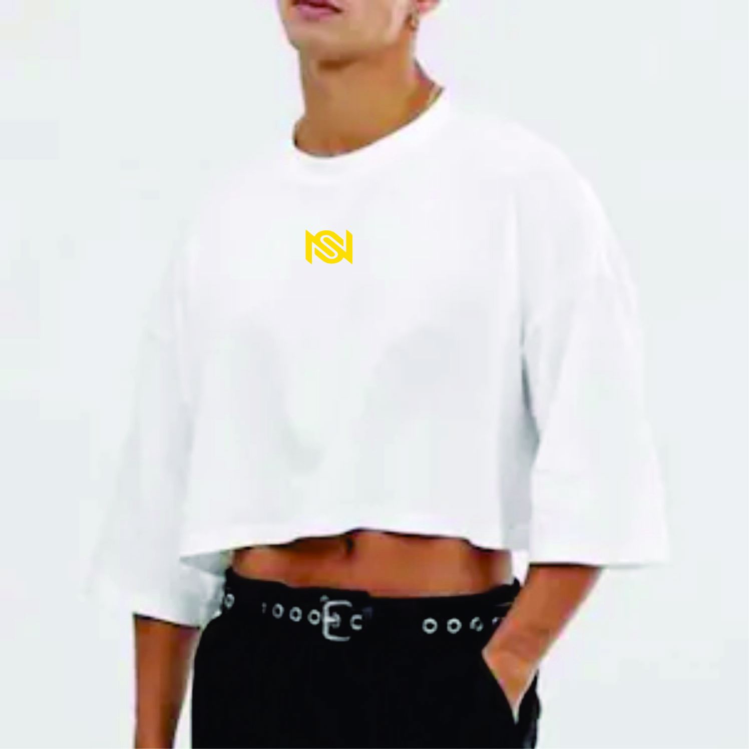 Men Crop Top T Shirt