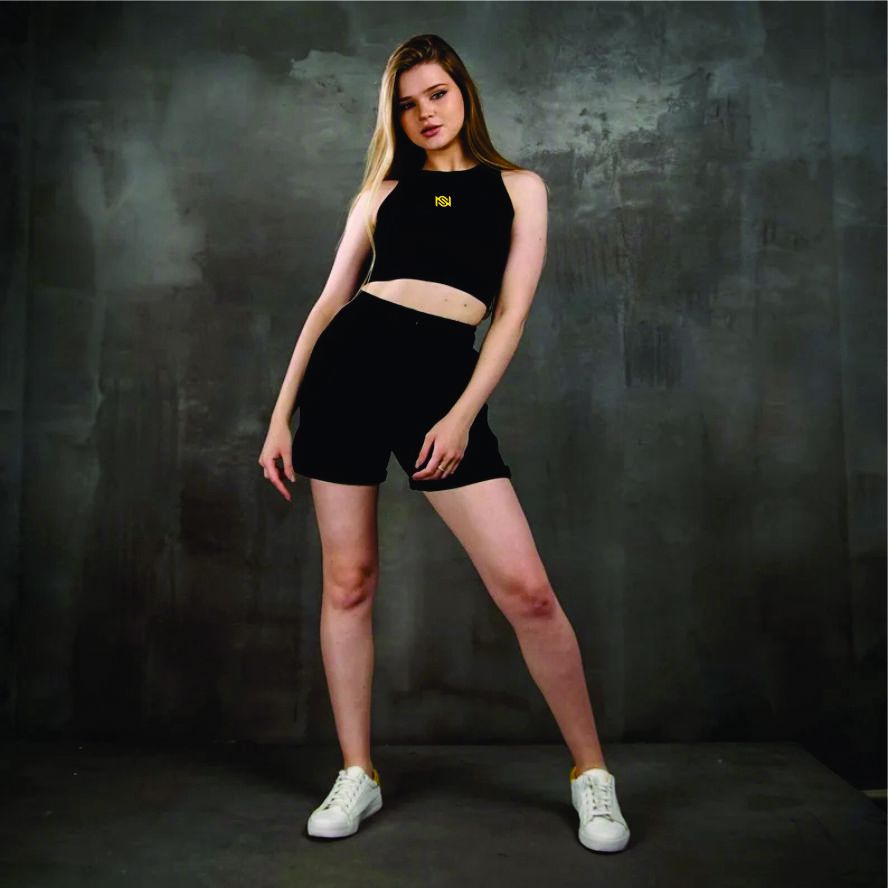 Black sleeveless top, women crop top, sport top for ladies - view 2