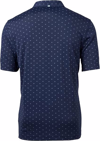  Pique Tile Print Recycled Mens Big & Tall Polo