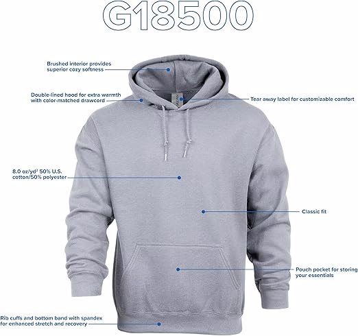 Unisex-adult Fleece Hoodie Sweatshirt, Style G18500, Multipack - view 4