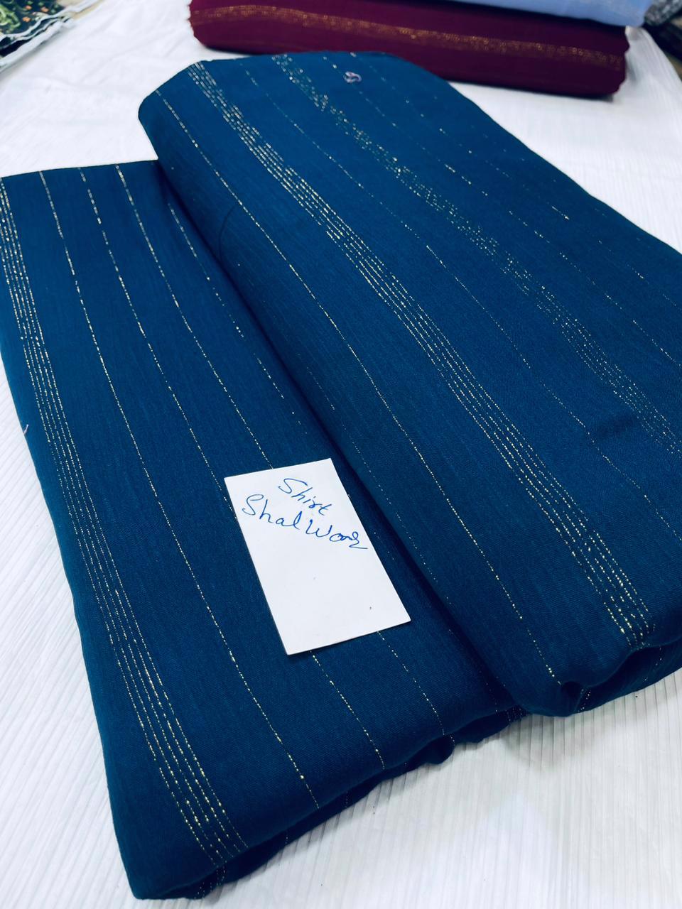 Ladies Imported Crinkle Linen 2pc suit shirt Trouser same 3.5 yards Available in Multiple Colours  - view 3