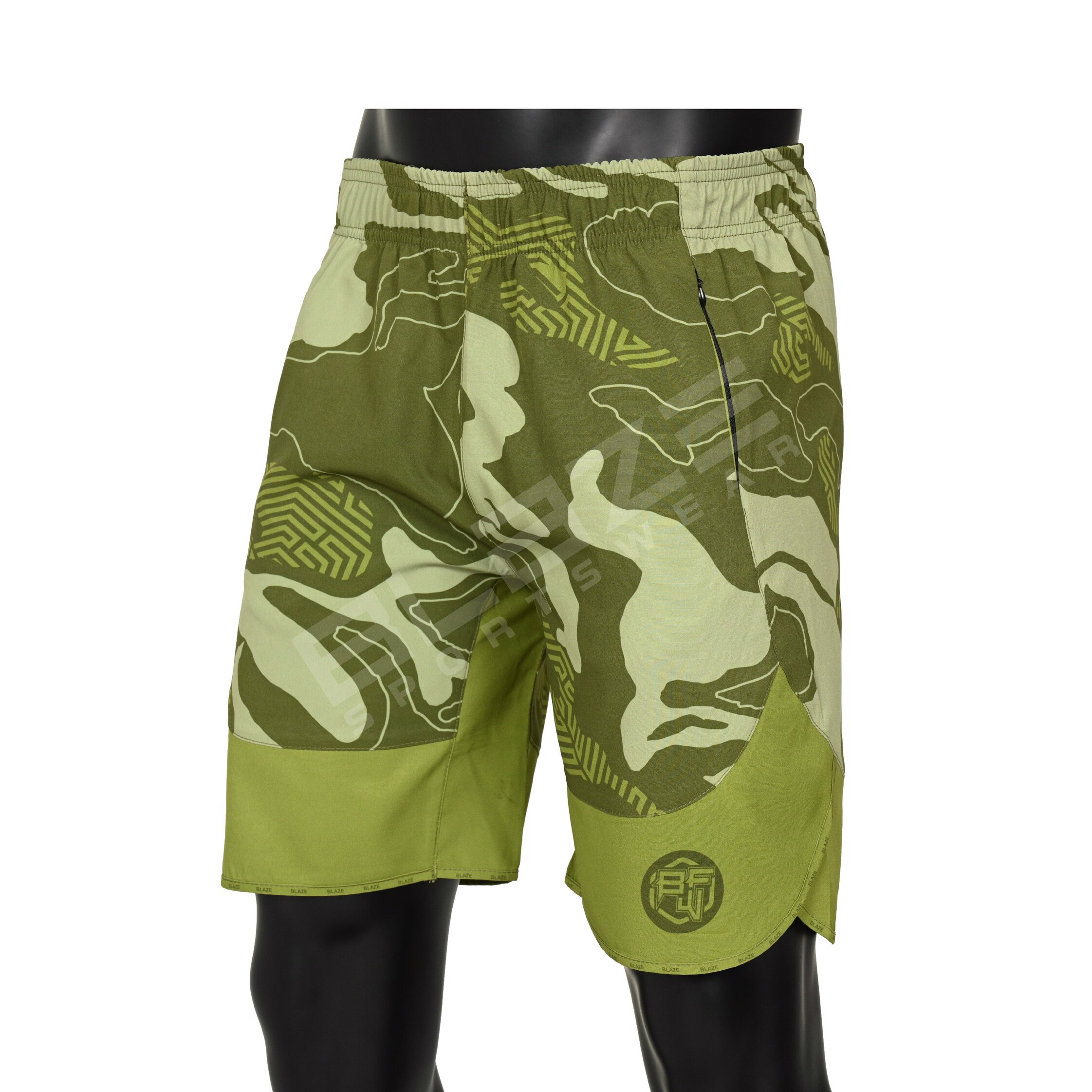 Custom Gym Shorts Running Compression Sweat Training Workout ZipperPockets Athletic Sports Mid Waist - view 2