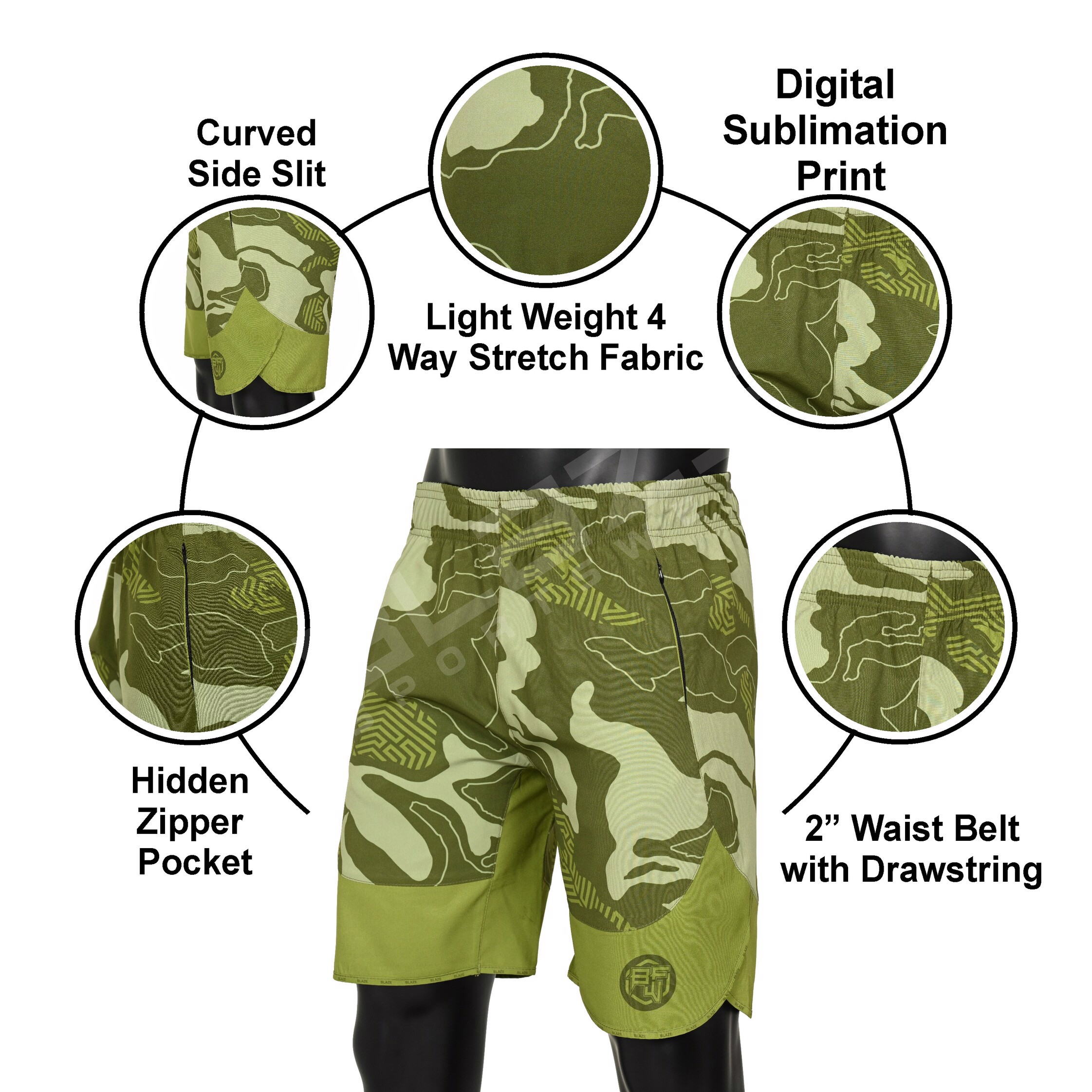 Custom Gym Shorts Running Compression Sweat Training Workout ZipperPockets Athletic Sports Mid Waist - view 6
