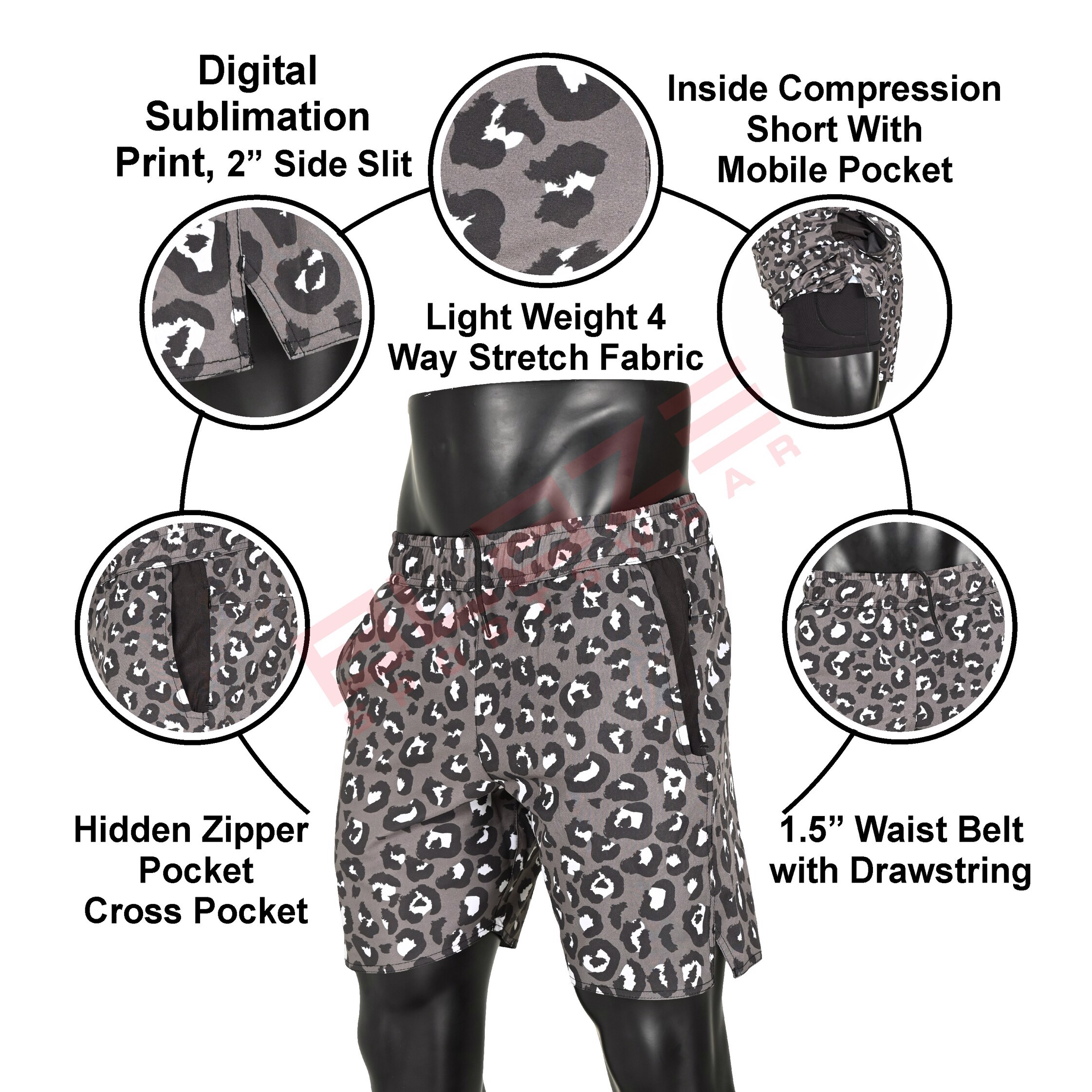 Custom Men's 2-in-1 Gym Shorts Breathable  Athletic Pockets Solid WorkouT with Anti-Wrinkle  - view 5