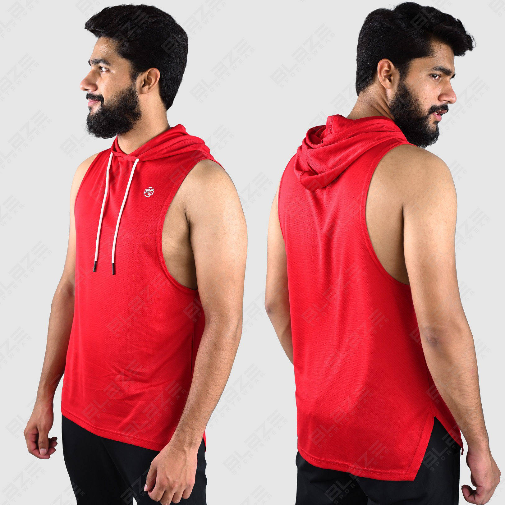  New Custom Design Mens Fashion Sleeveless Blank Pullover Cotton Hoodie Quantity Print OEM tank top 