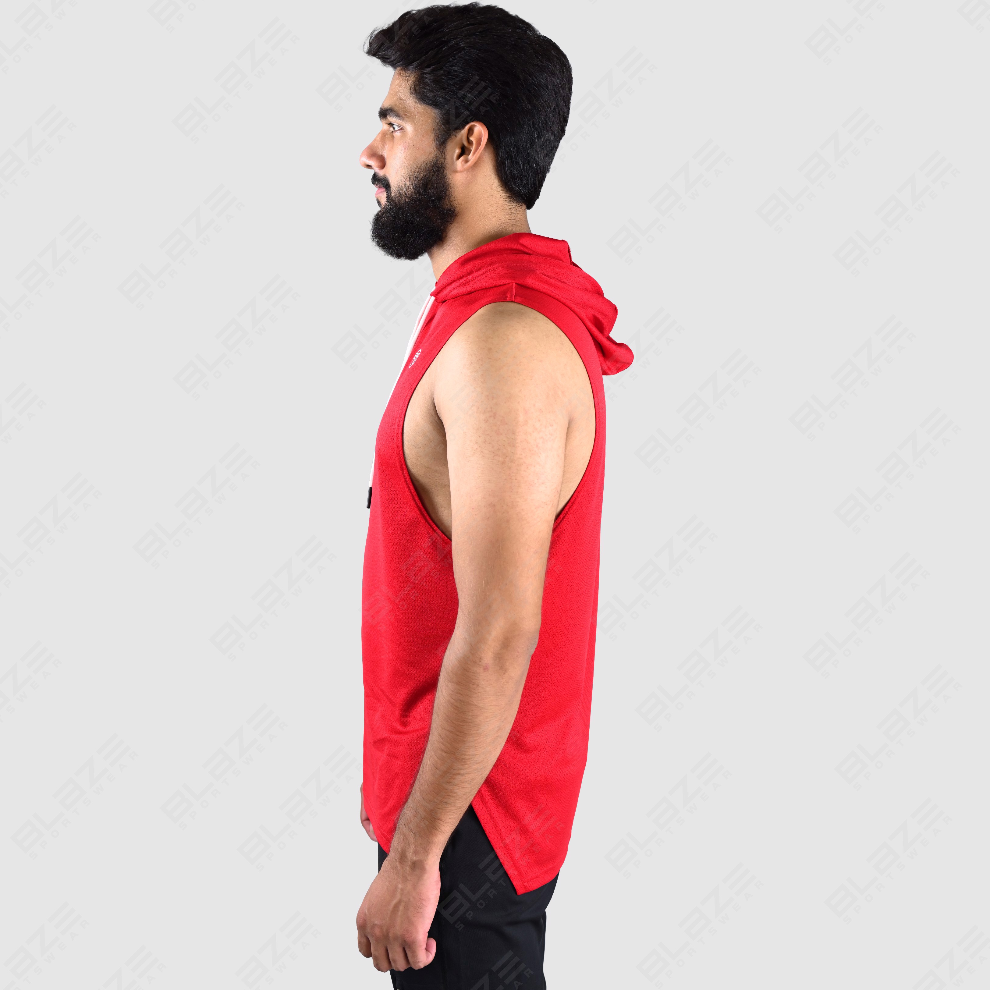  New Custom Design Mens Fashion Sleeveless Blank Pullover Cotton Hoodie Quantity Print OEM tank top  - view 5