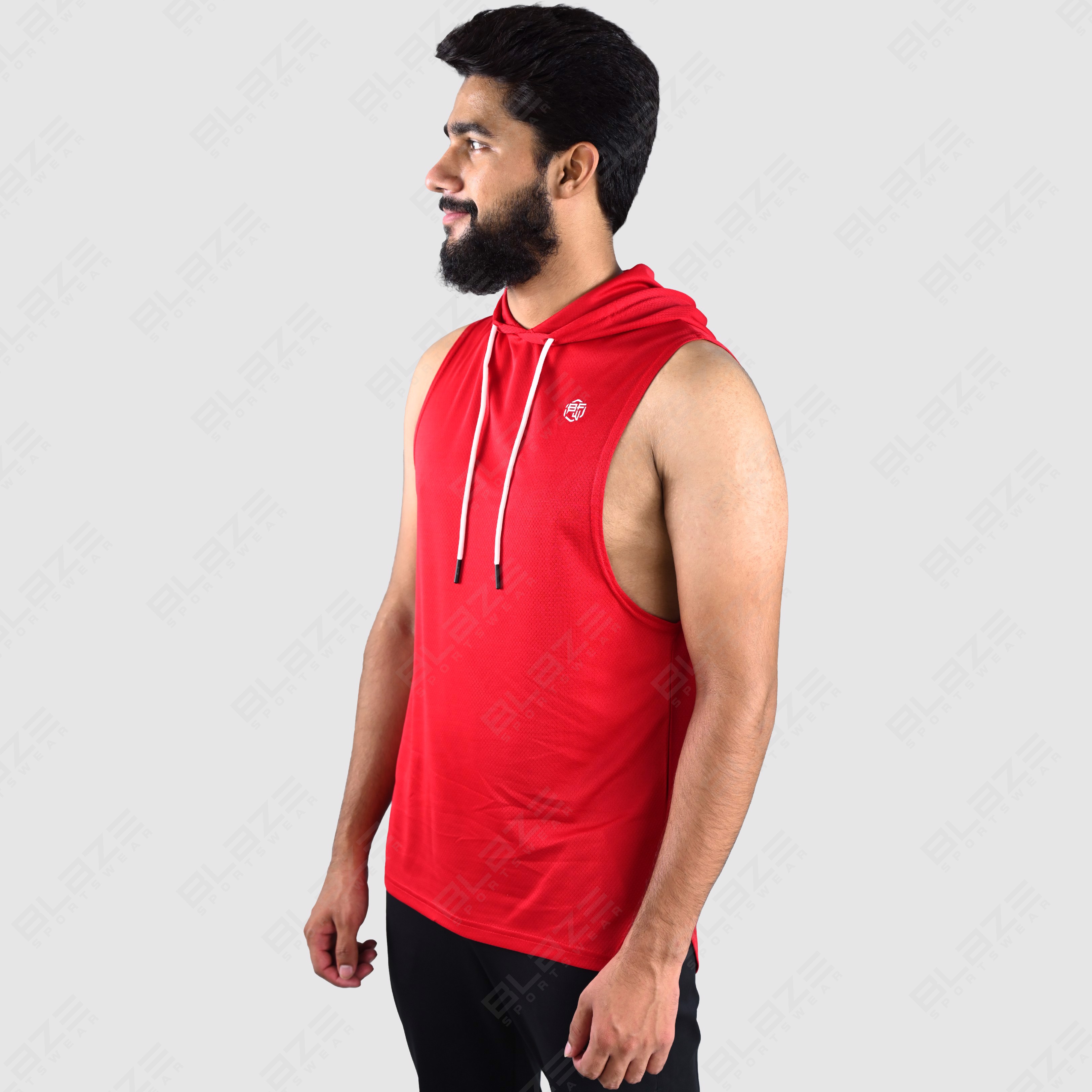  New Custom Design Mens Fashion Sleeveless Blank Pullover Cotton Hoodie Quantity Print OEM tank top  - view 6
