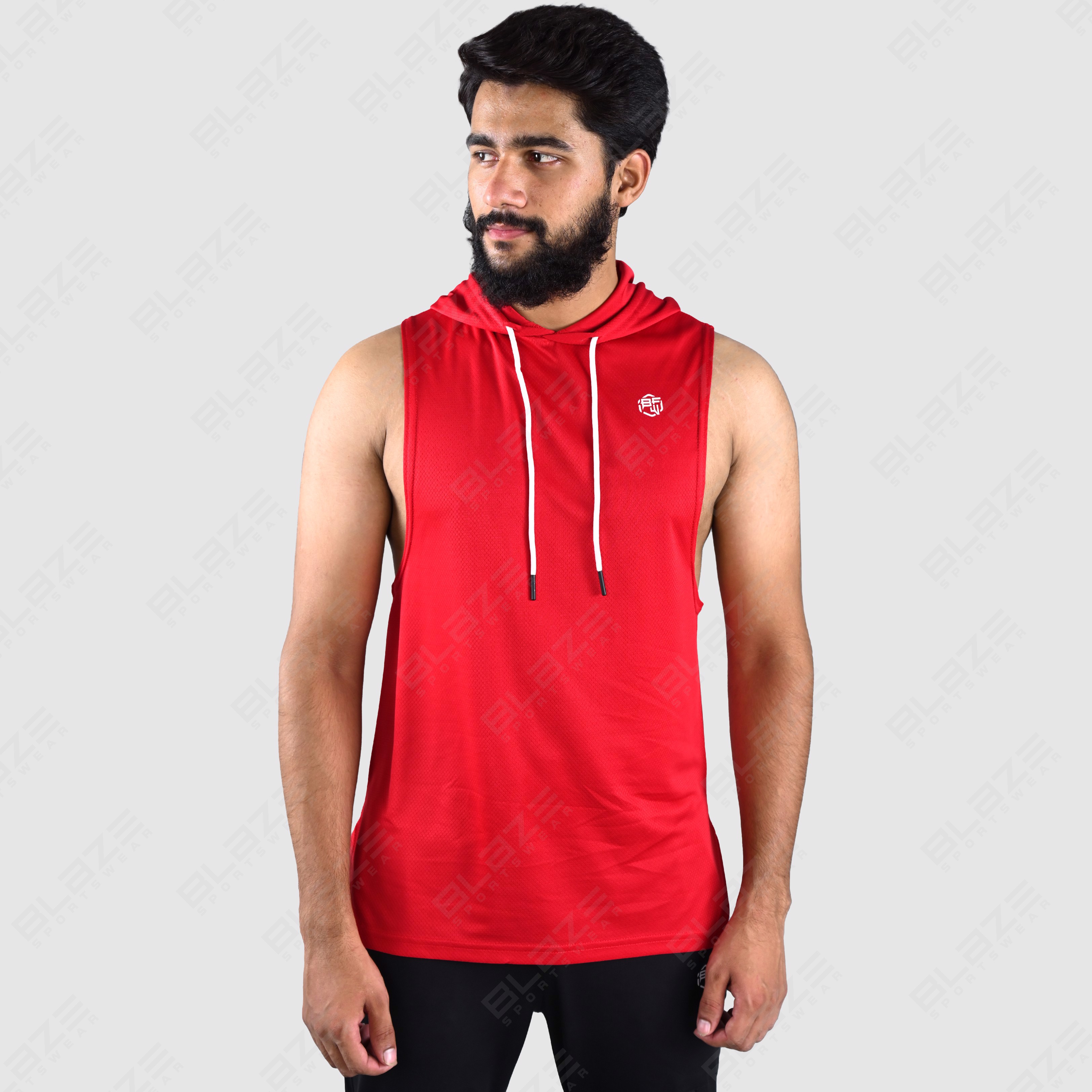  New Custom Design Mens Fashion Sleeveless Blank Pullover Cotton Hoodie Quantity Print OEM tank top  - view 9
