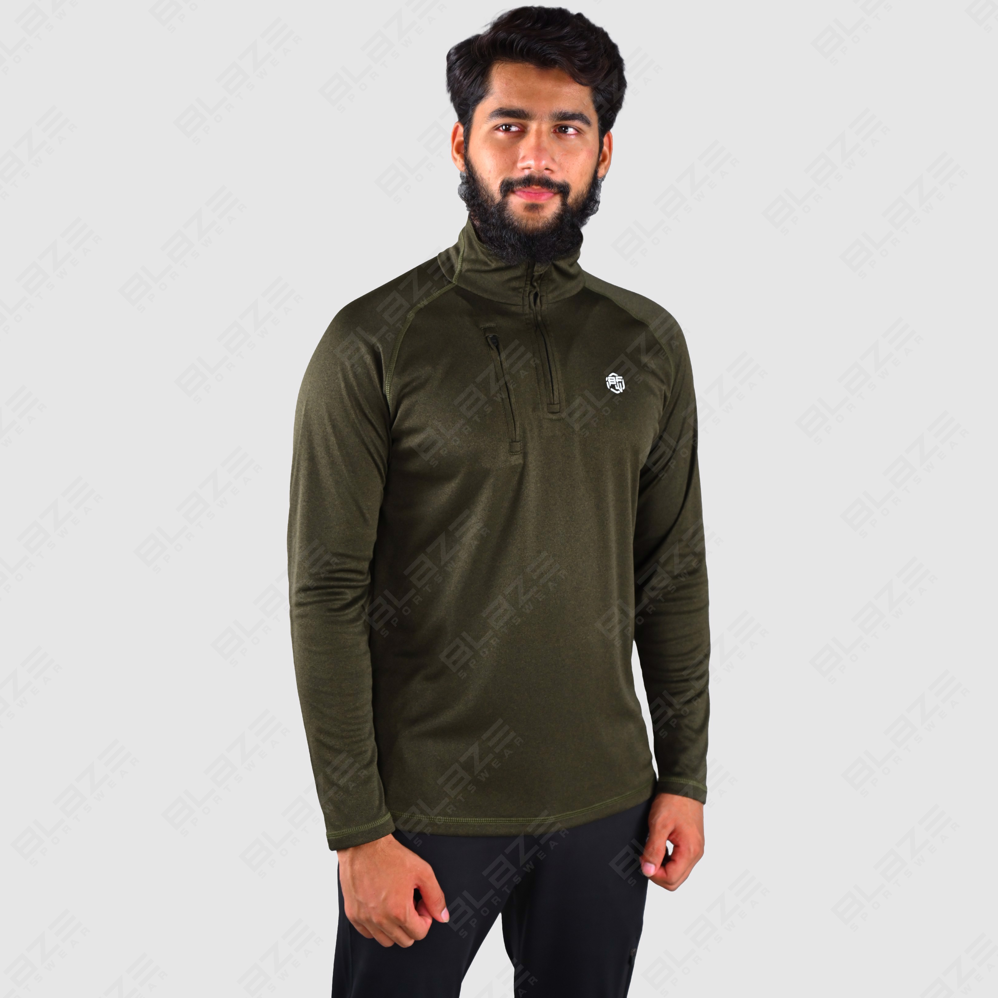 Customized Workout Quarter Zipper Running Tshirts Quick Dry Running shirt Custom Long Sleeve Running - view 2