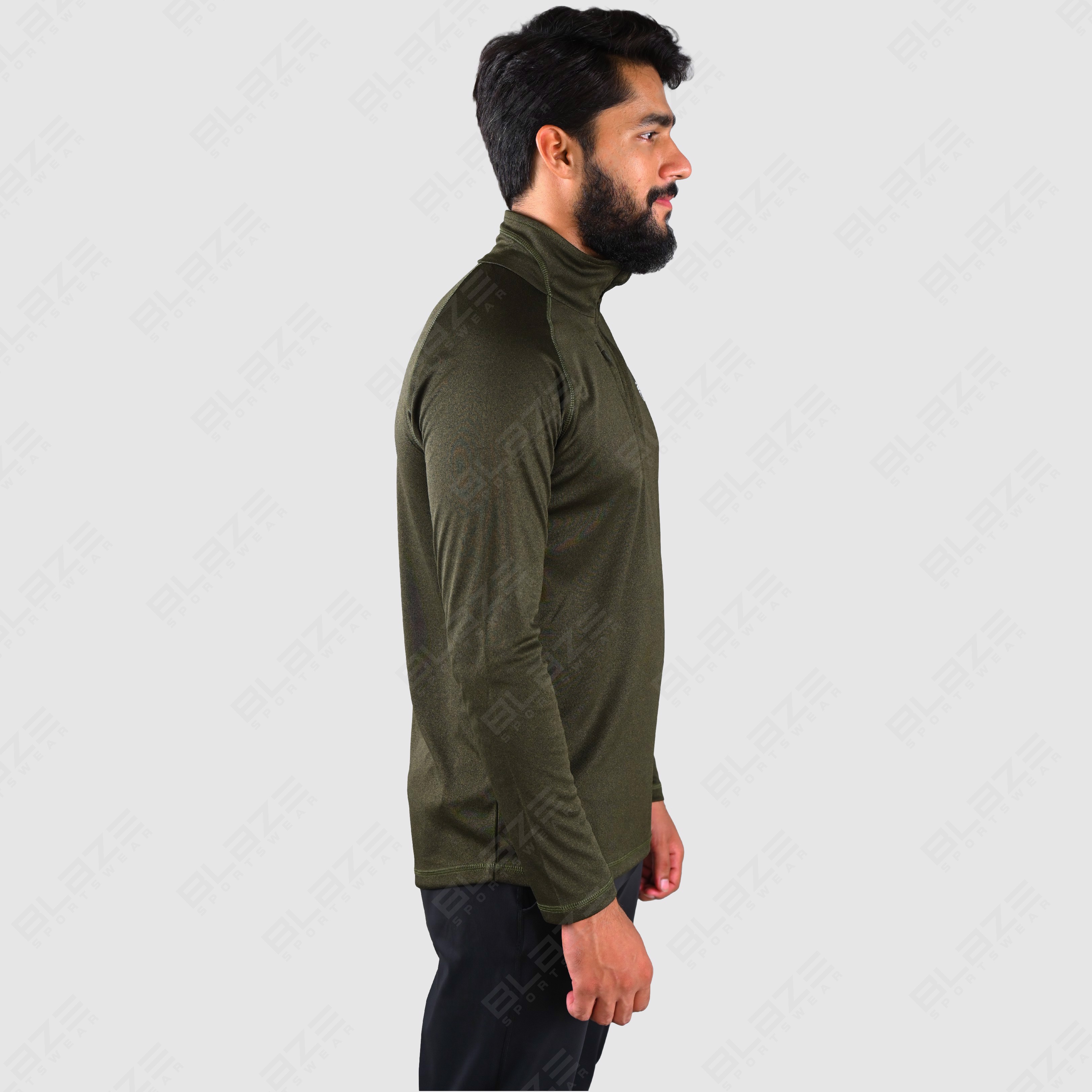 Customized Workout Quarter Zipper Running Tshirts Quick Dry Running shirt Custom Long Sleeve Running - view 3