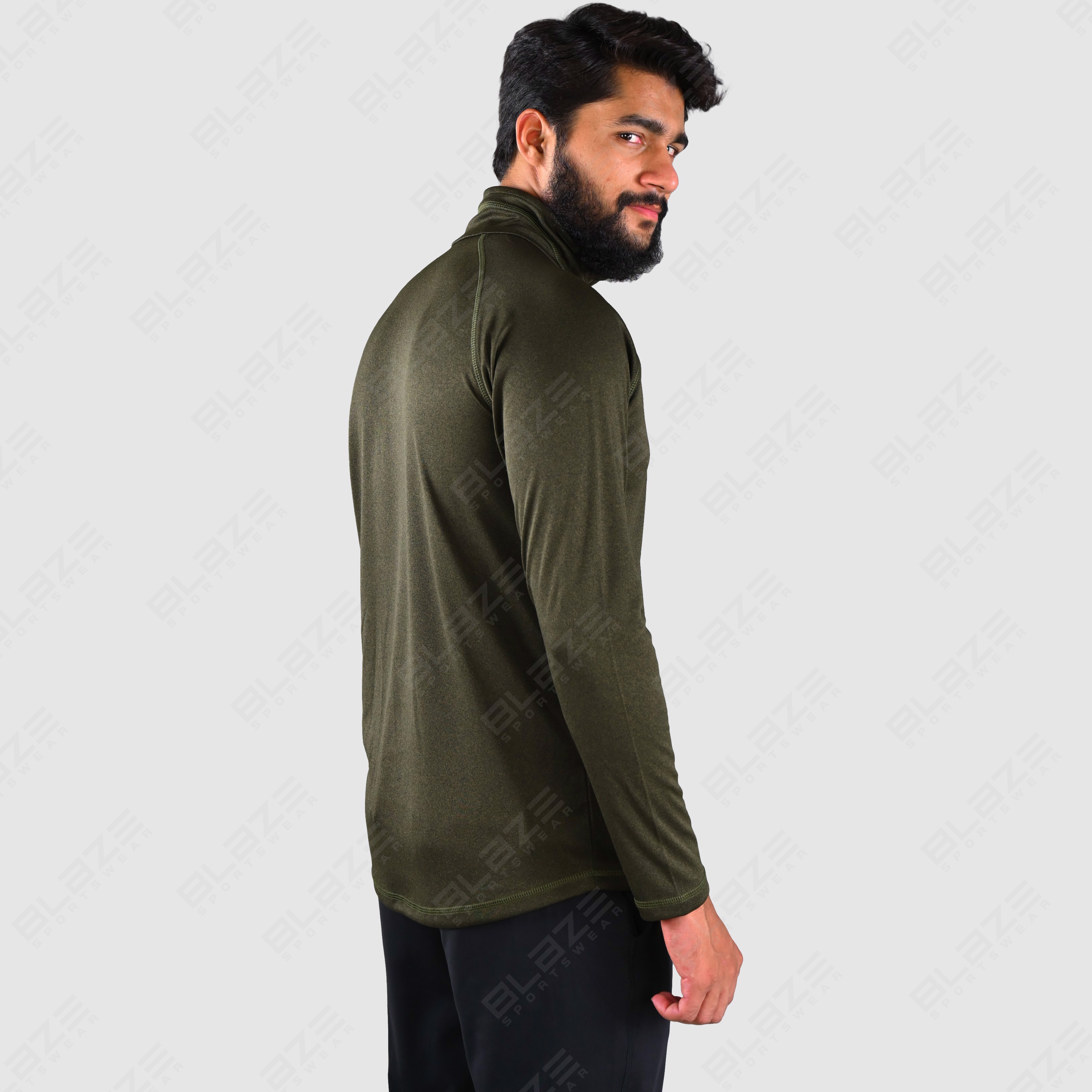 Customized Workout Quarter Zipper Running Tshirts Quick Dry Running shirt Custom Long Sleeve Running - view 4