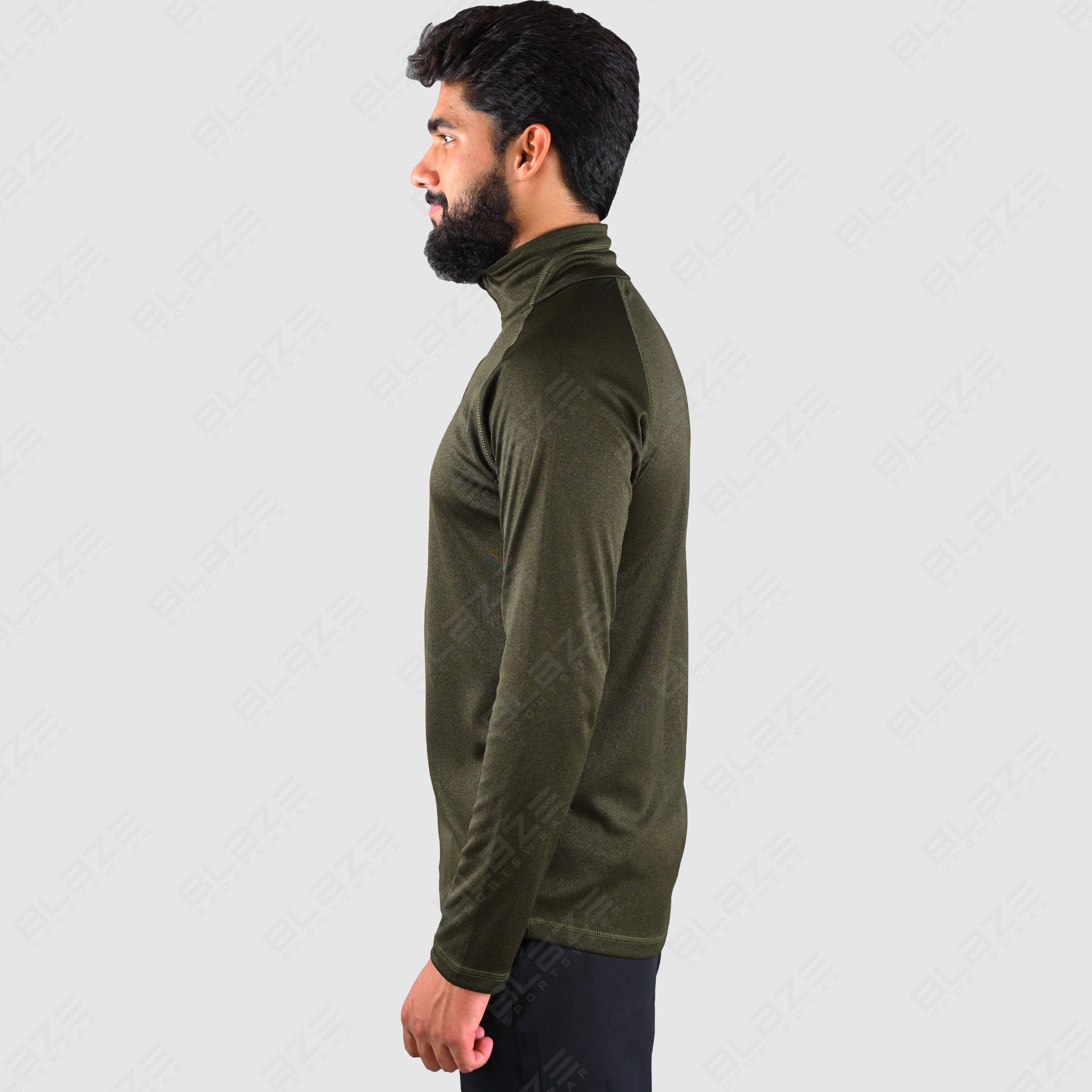 Customized Workout Quarter Zipper Running Tshirts Quick Dry Running shirt Custom Long Sleeve Running - view 5