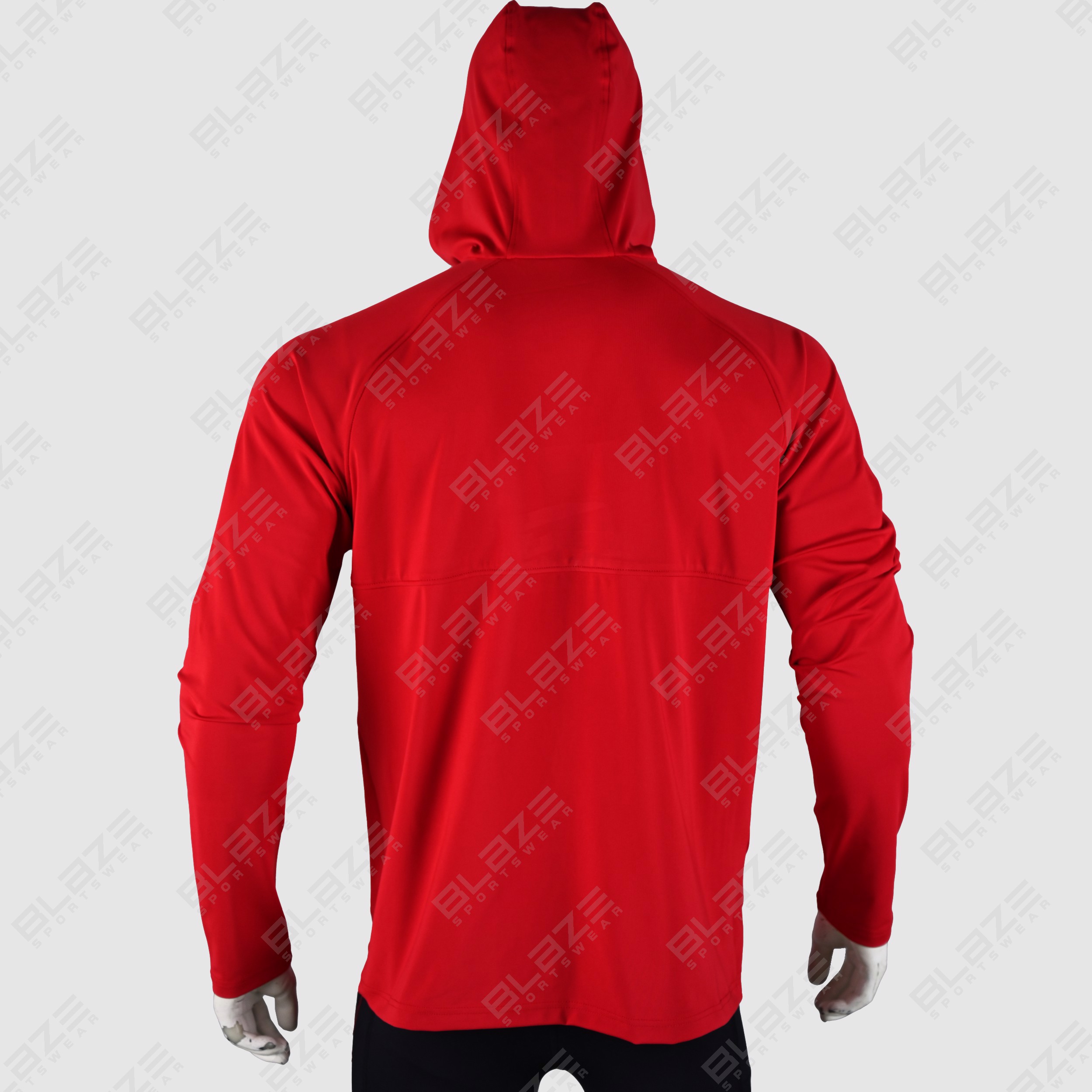 New Custom Design Logo Mens  Fashion Long Sleeve Red Blank zipper Cotton Hoodie Quantity Print OEM  - view 3