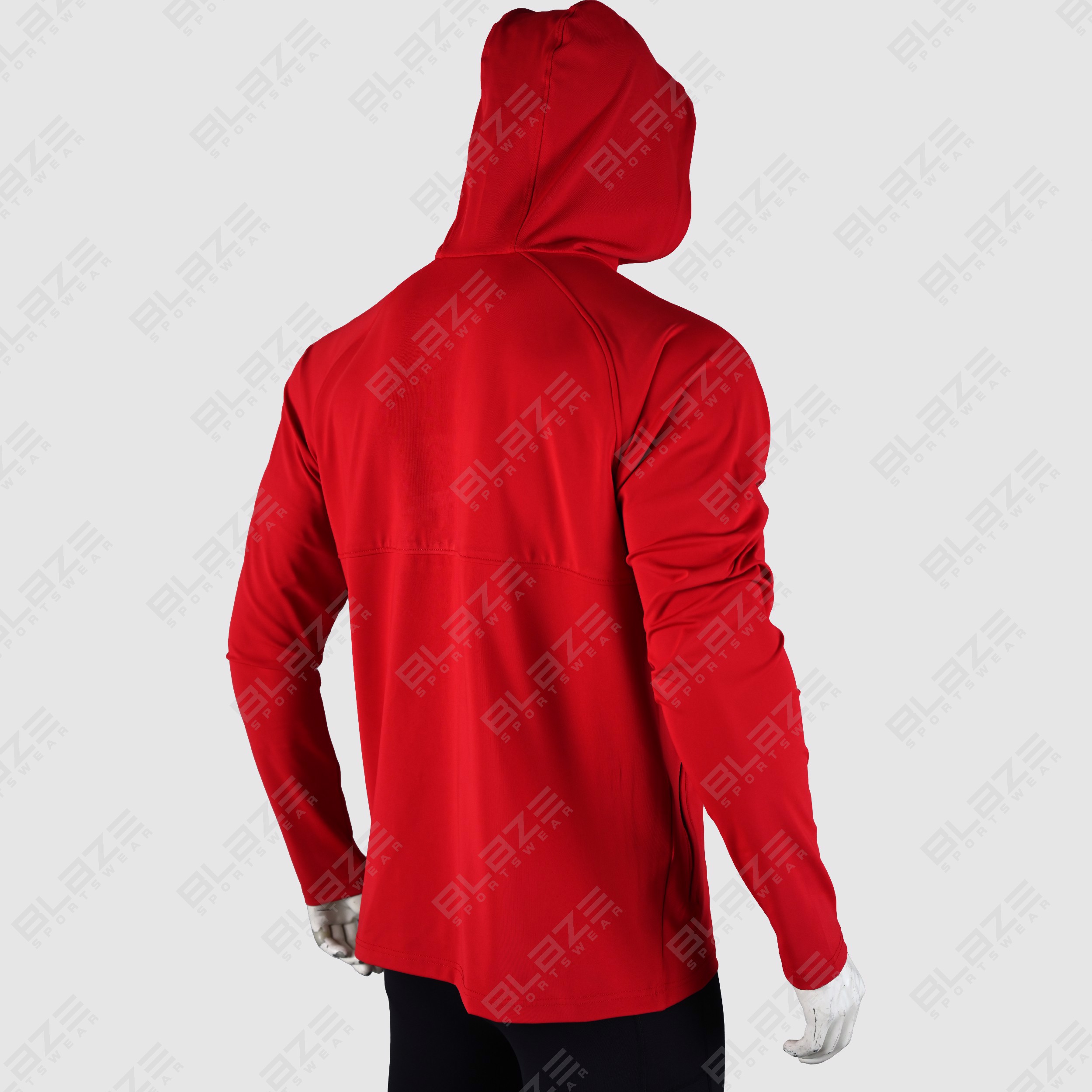 New Custom Design Logo Mens  Fashion Long Sleeve Red Blank zipper Cotton Hoodie Quantity Print OEM  - view 4