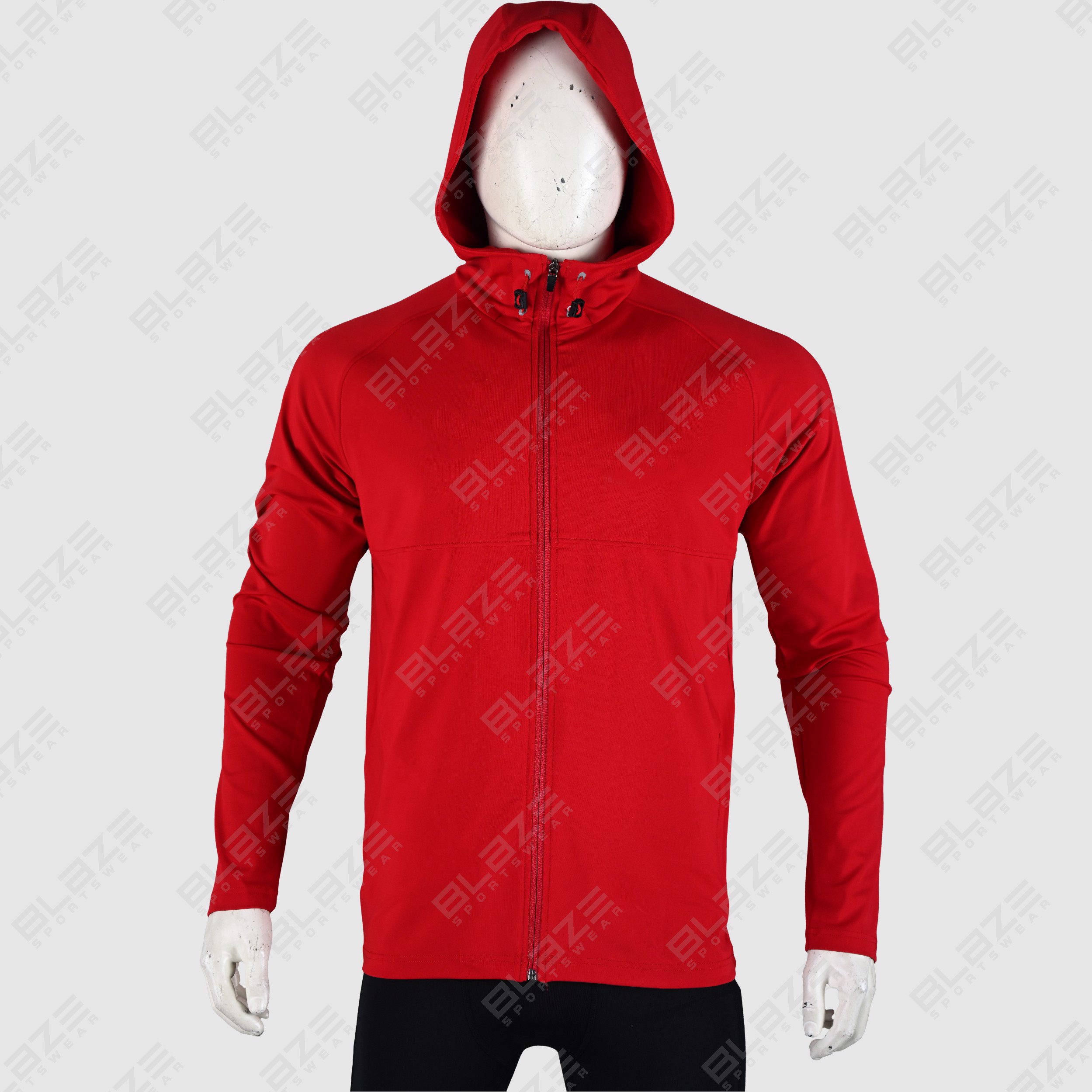 New Custom Design Logo Mens  Fashion Long Sleeve Red Blank zipper Cotton Hoodie Quantity Print OEM  - view 6
