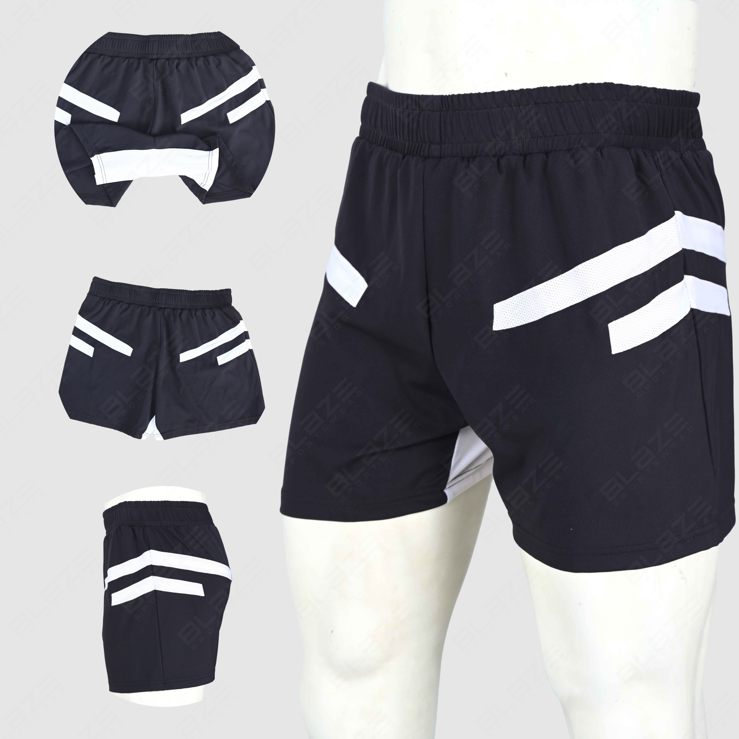 Custom Gym Shorts Running Compression Sweat Training Workout ZipperPockets Athletic Sports Mid Waist - view 2