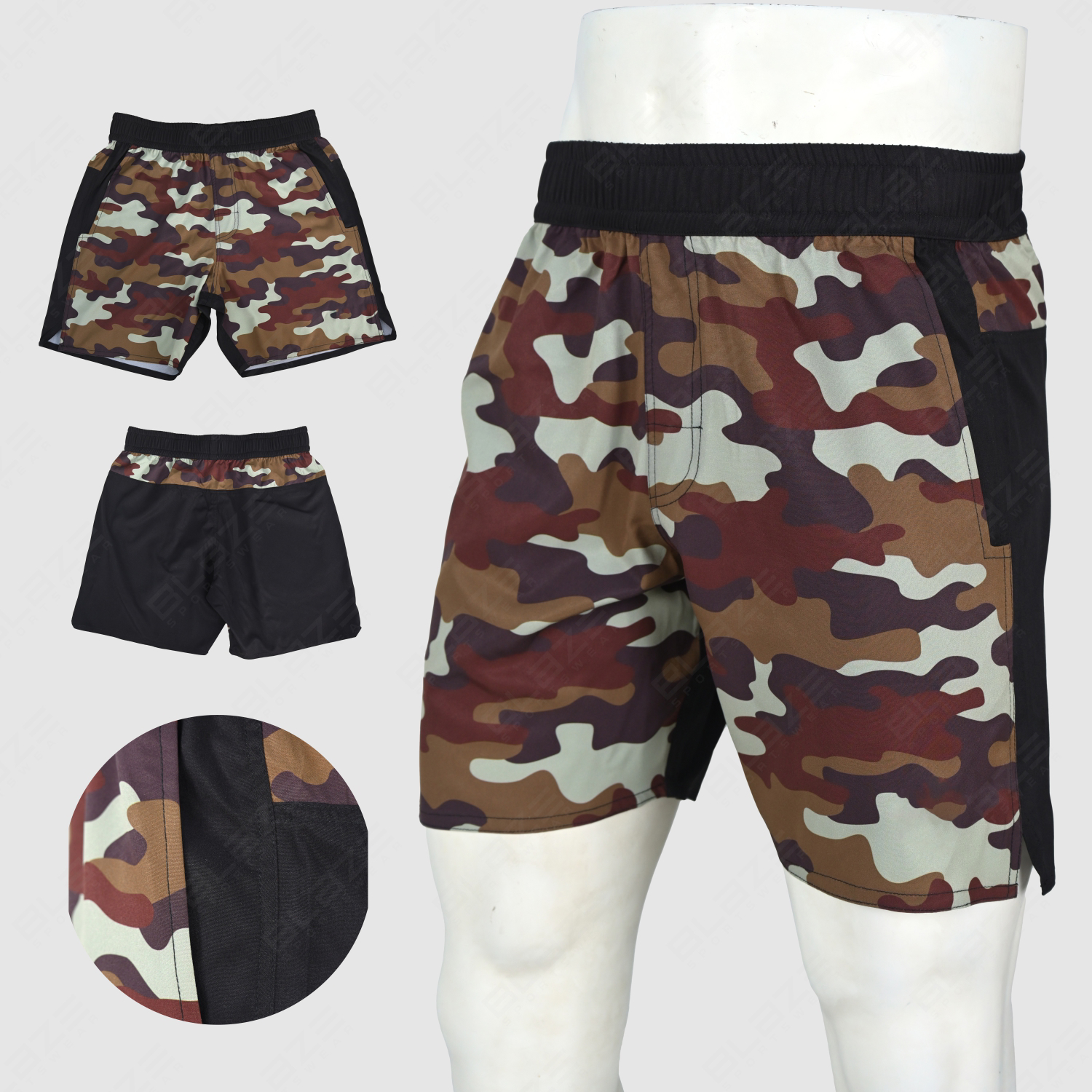 Custom Gym Shorts Breathable Compression Workout Fitness Athletic Clothing Front Back Pockets Woven