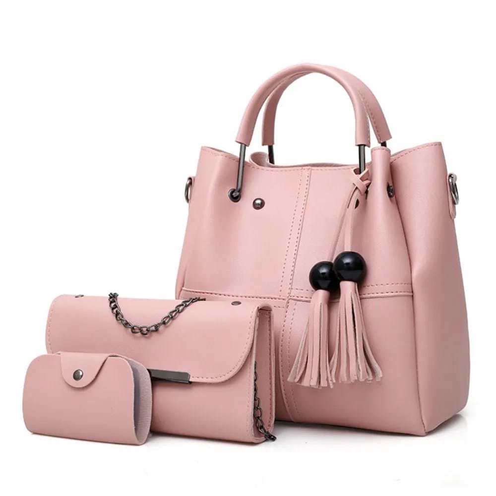 Shoulder Bag For Women Three Pieces Handbag Make-up Pouch Pure Soft & Leather Bag Crossbody - view 2