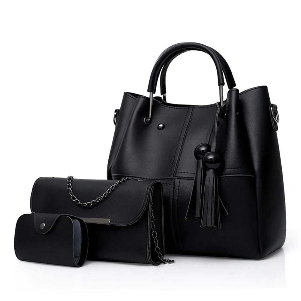 Shoulder Bag For Women Three Pieces Handbag Make-up Pouch Pure Soft & Leather Bag Crossbody - view 3
