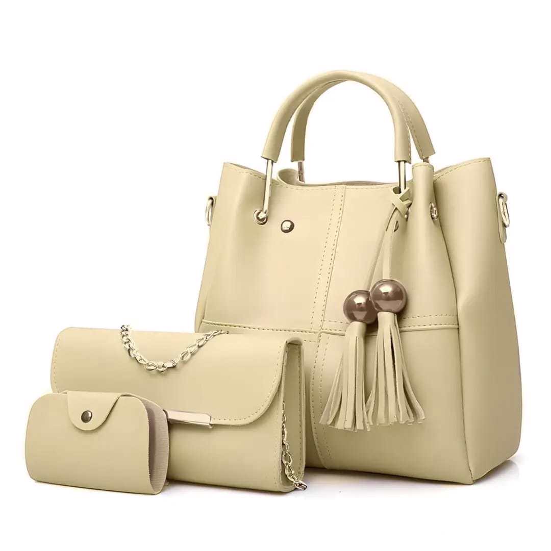 Shoulder Bag For Women Three Pieces Handbag Make-up Pouch Pure Soft & Leather Bag Crossbody - view 5